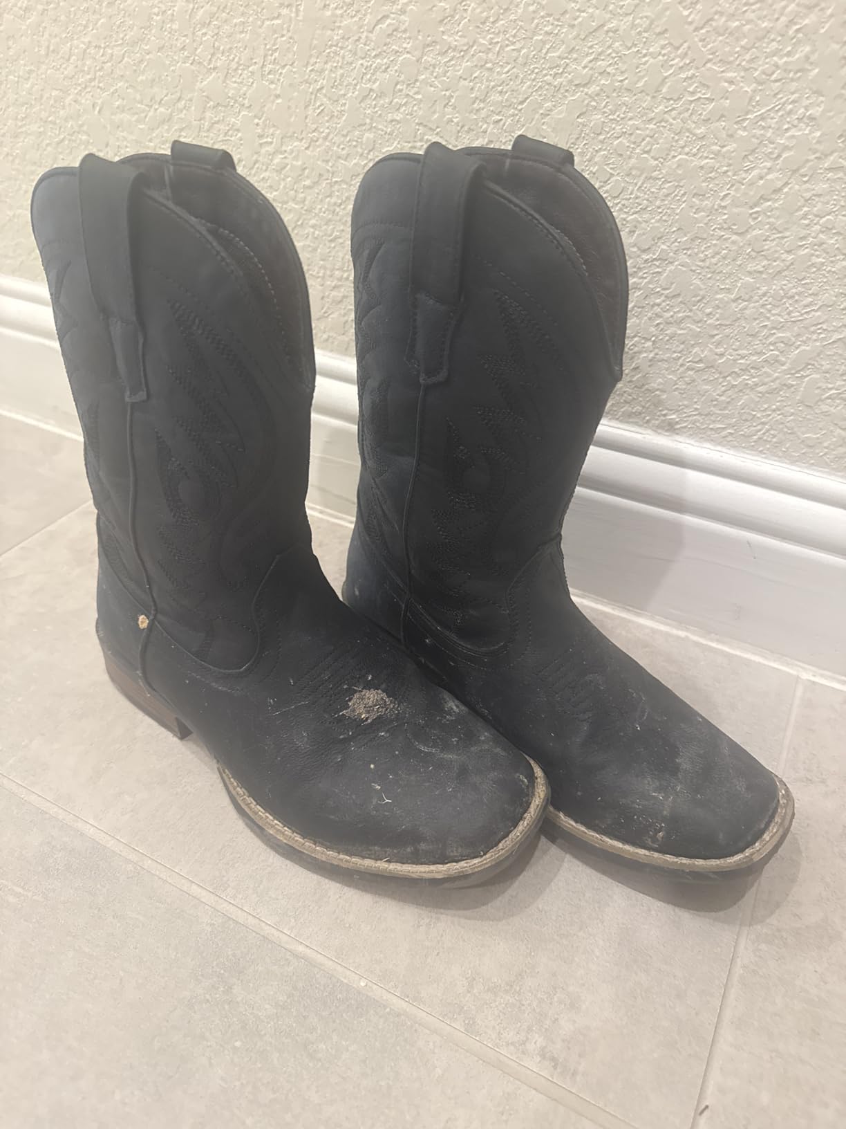 IUV Cowboy Boots For Men with Wide Square Toe Western Retro Boot customer photo 2