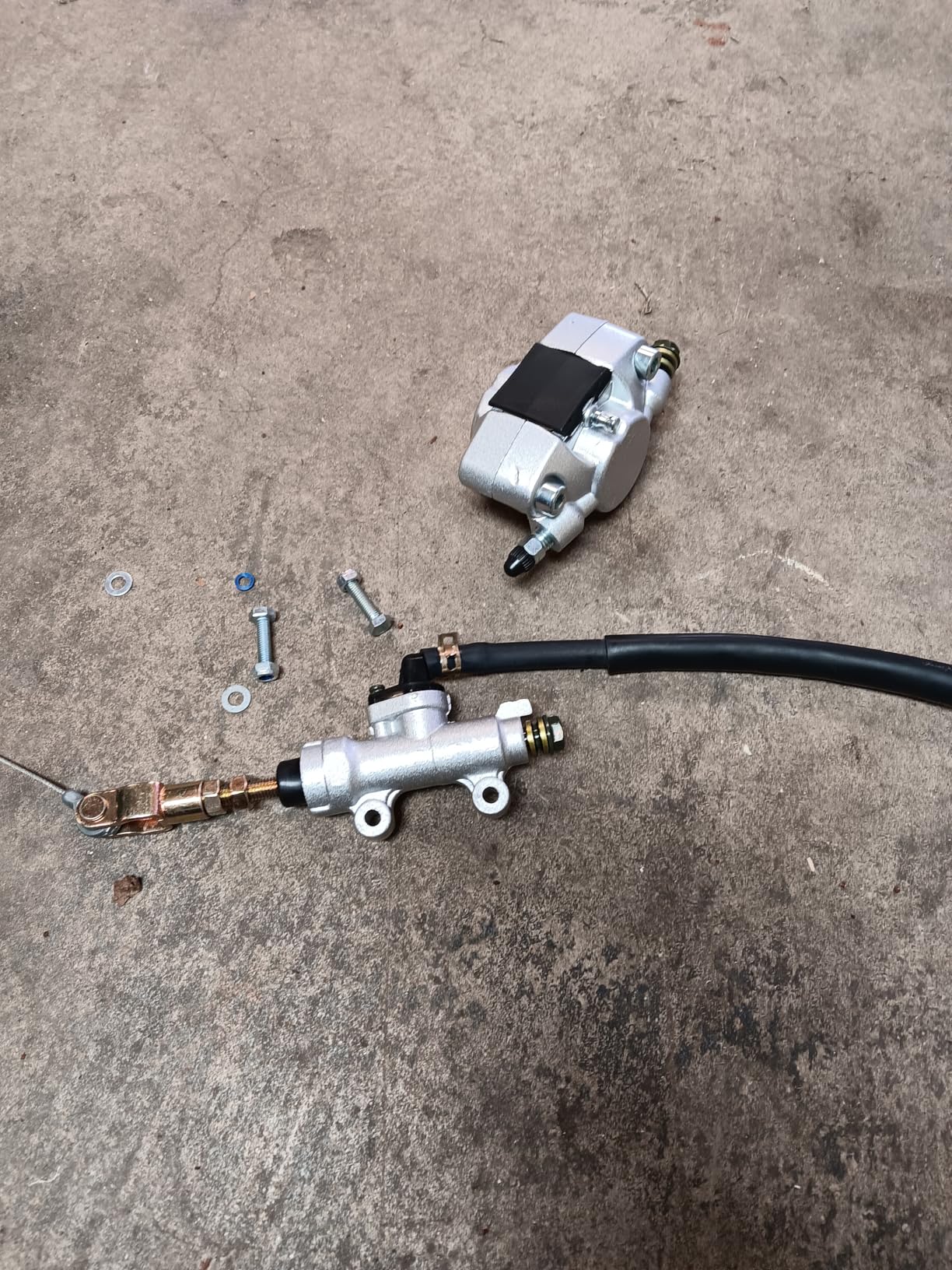 EATAKWARD Rear Foot Disc Hydraulic Brake Master Cylinder Caliper Assembly, Replacement for 150cc 200cc 250cc Taotao Coolster Roketa Vitacci Peace SunL RPS Icebear Chinese ATV Quad 4 Wheeler Dune Buggy customer photo 1