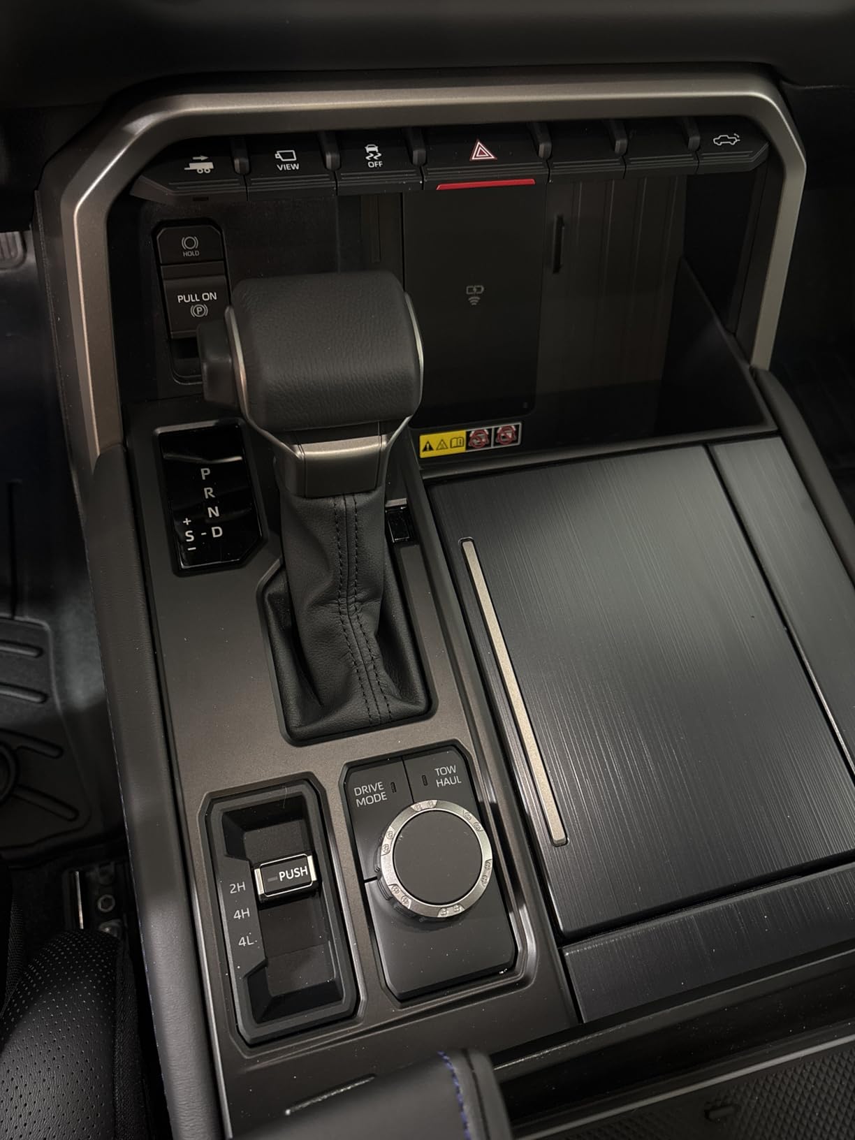 JDMCAR Central Control Gear Shift Panel Trim Cover Compatible with 2022 2023 2024 2025 2026 Toyota Tundra/Sequoia Accessories, Gear Shift Control Anti-Scratch Panel Decorative Sticker - Matte Black customer photo 2