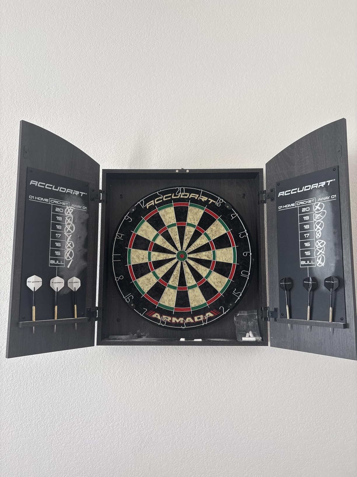 Accudart Armada Bristle Dartboard Cabinet Set - Official 18
