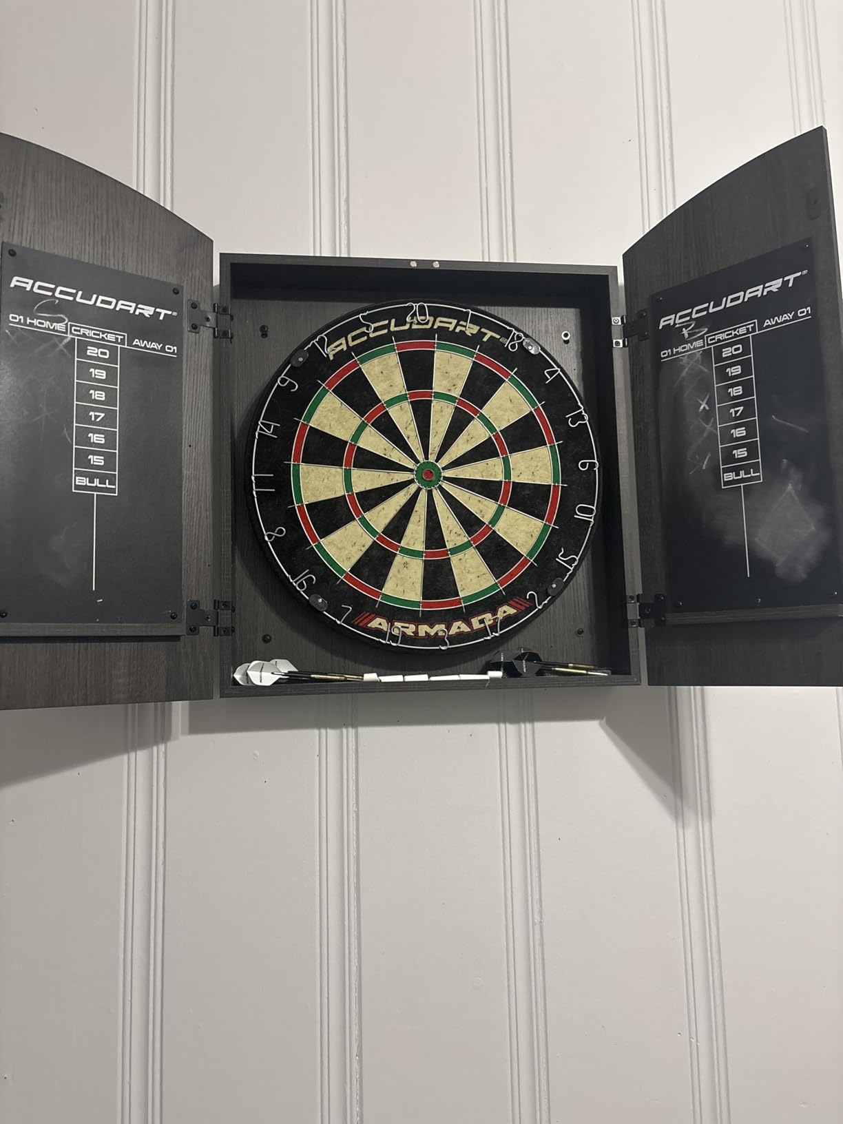 Accudart Armada Bristle Dartboard Cabinet Set - Official 18
