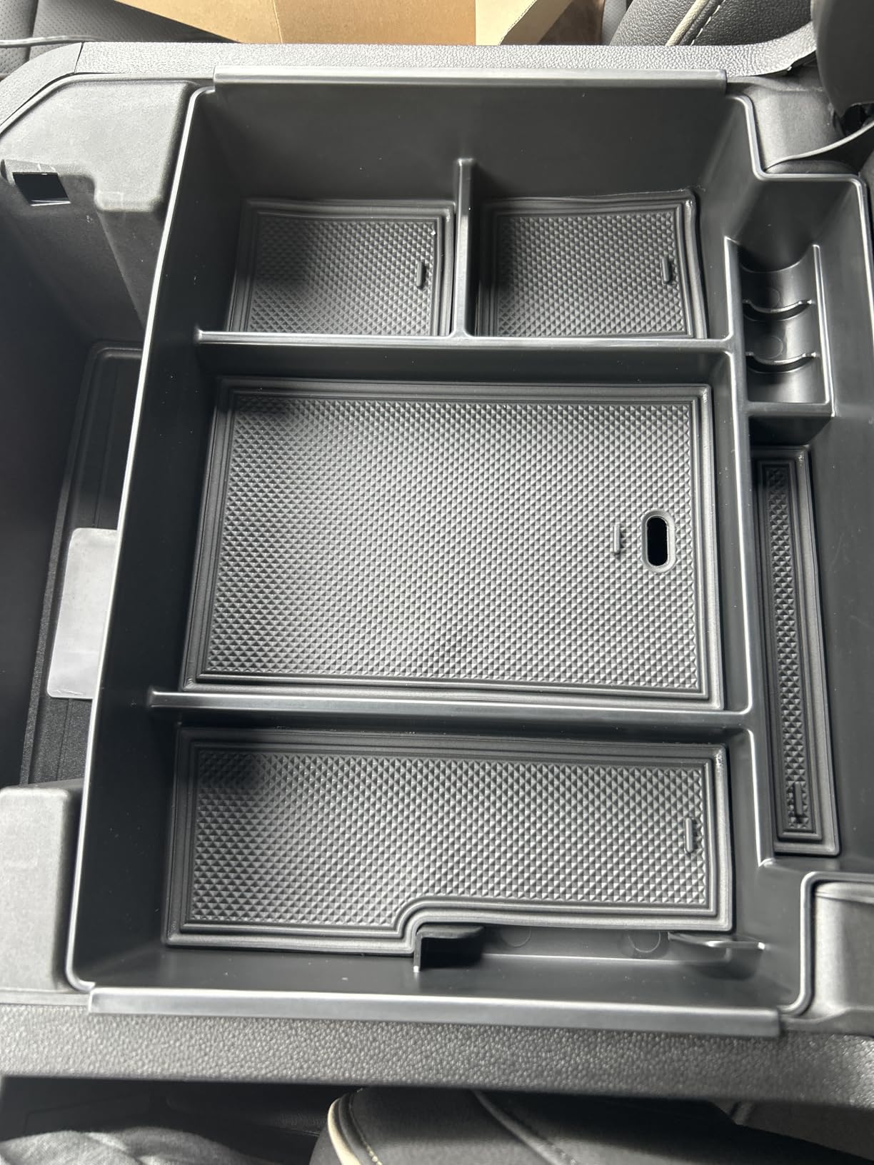 HGWEI Power Sliding Center Console Organizer Compatible with 2021-2026 GMC Yukon Chevy Tahoe Suburban Interior Accessories, Armrest Storage Box Insert Tray (Not for Console with Charging Socket) Black customer photo 1