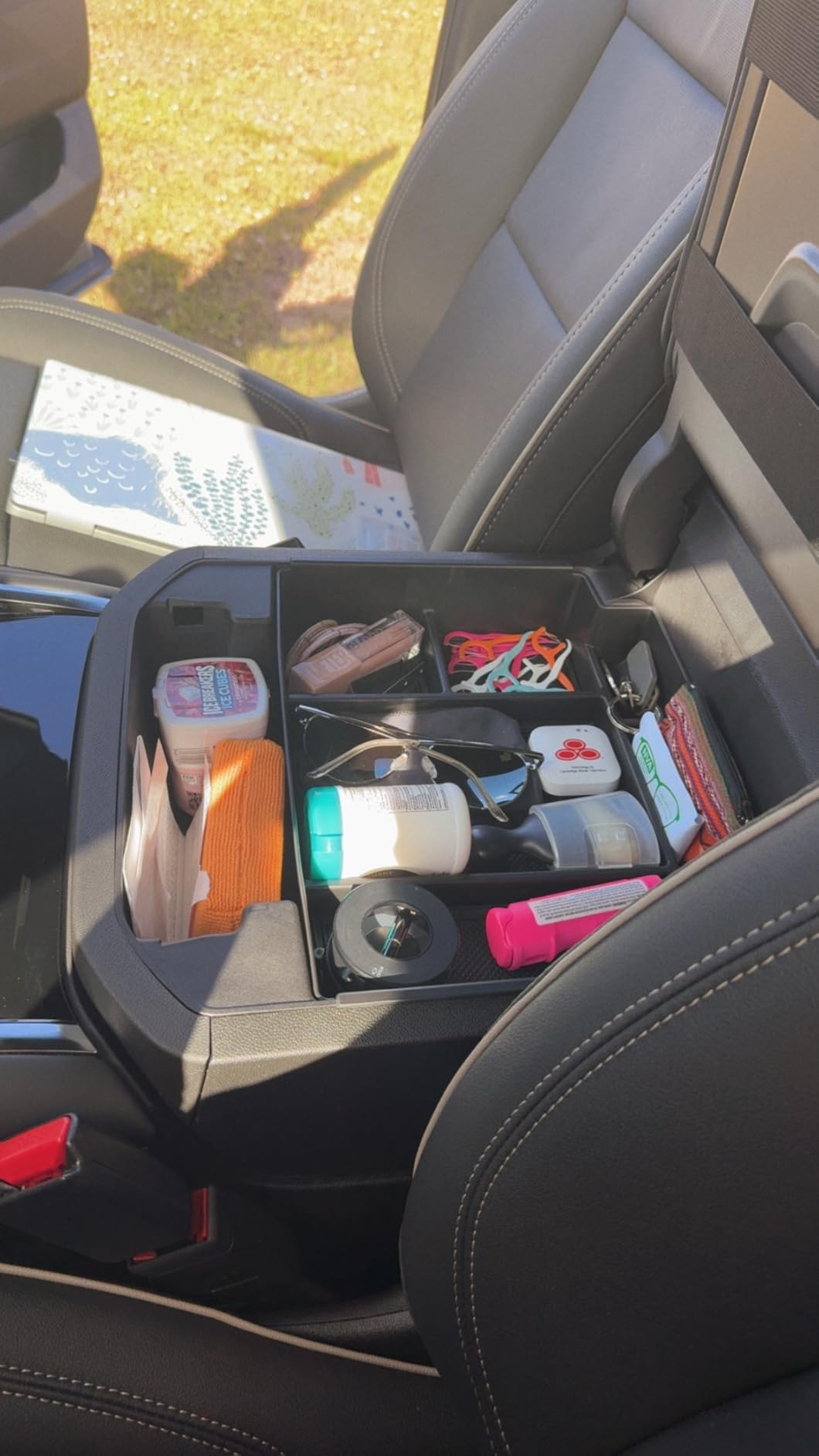 HGWEI Power Sliding Center Console Organizer Compatible with 2021-2026 GMC Yukon Chevy Tahoe Suburban Interior Accessories, Armrest Storage Box Insert Tray (Not for Console with Charging Socket) Black customer photo 2