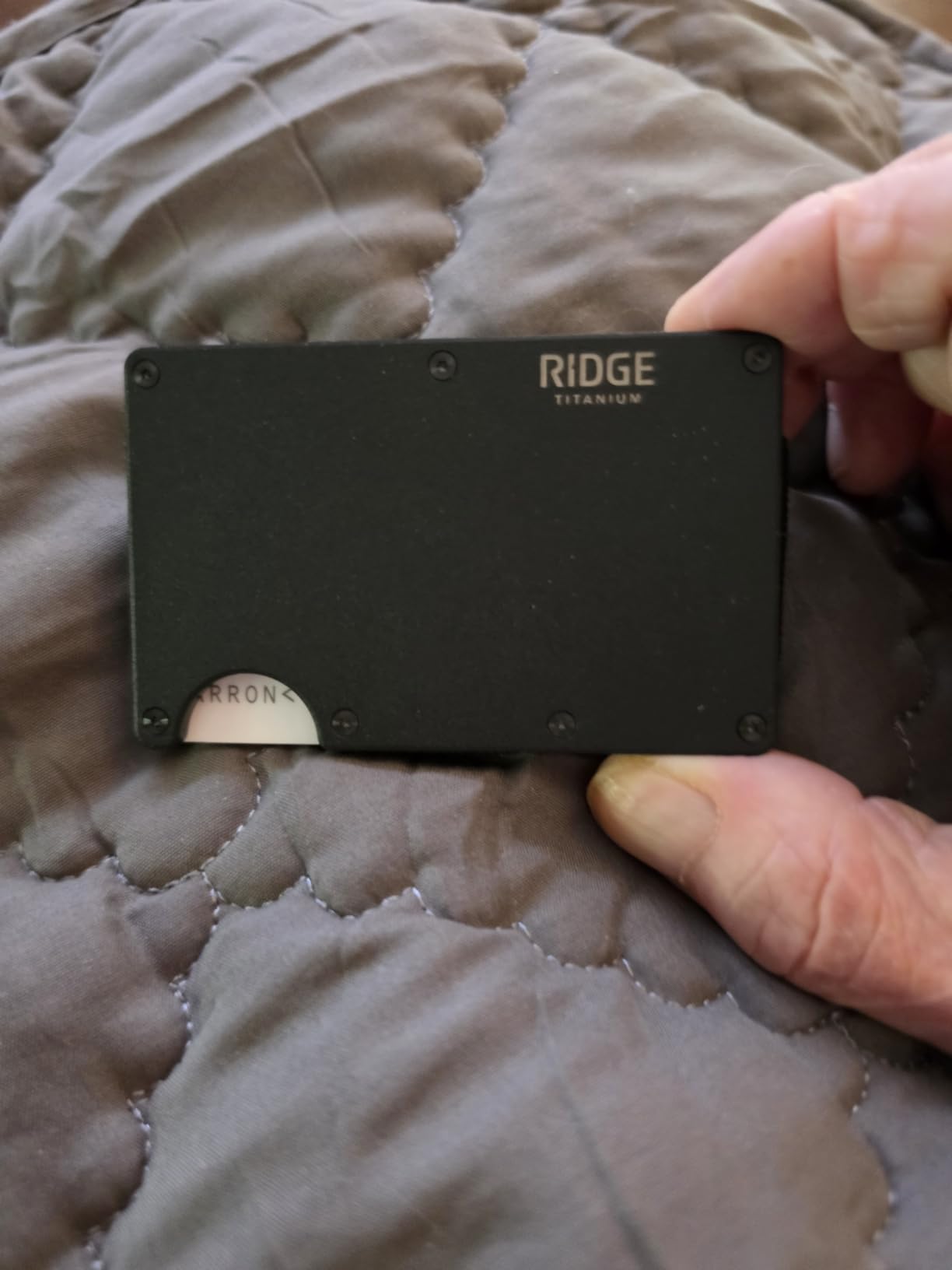The Ridge Wallet for Men - Slim Minimalist Compact Wallet and Card Holder, RFID Protected Front Pocket Wallets for Men with Integrated Money Clip (Stonewashed Titanium) customer photo 1