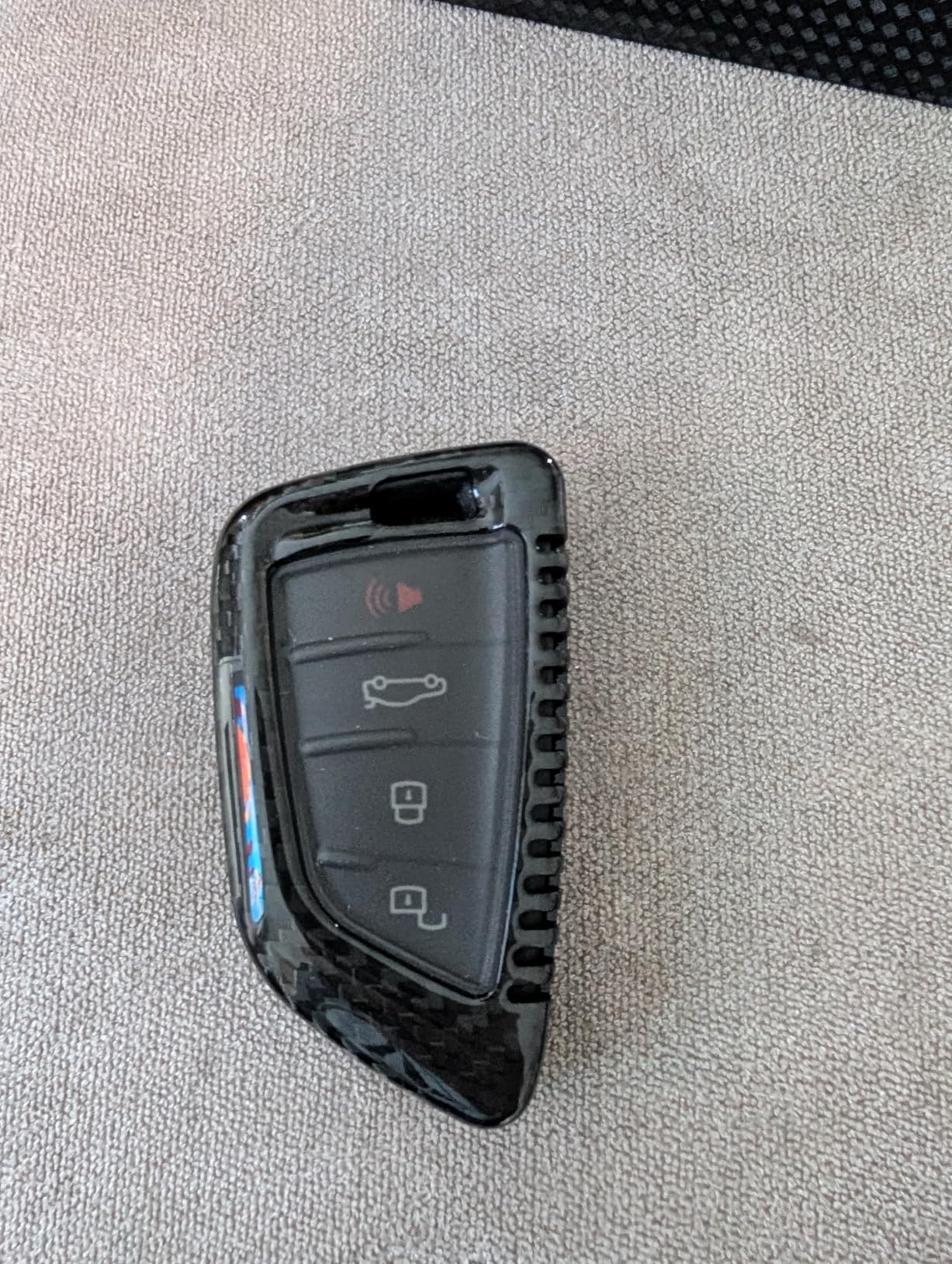 Real Carbon Fiber Key Fob Case Cover Compatible with Toyota Supra GR A90 A91 MK5 2019-2026, Smart Remote Key Case Cover Keychain Trim Accessories (Black) customer photo 1