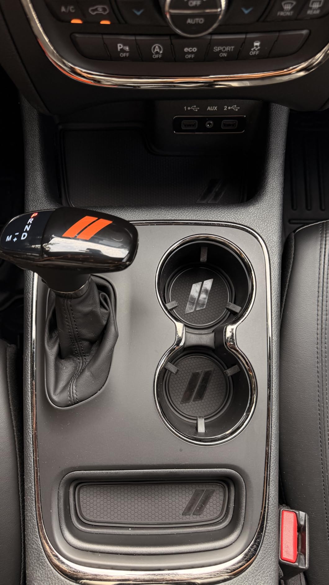 Cup Holder Inserts for Dodge Durango Accessories 2021 2022 2023 2024 2025 2026 Center Console Mat Custom Fit Silicone Cup Liners Pads Interior Decoration (5pcs/Set, Red) customer photo 2