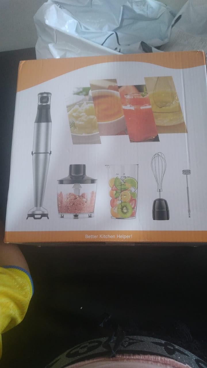 Turelar Immersion Blender Handheld Corded, 1100W 5 in 1 Hand Blender Set | Trigger Variable Speed, Emulsion Stick Mixer with Food Processor, Whisk, Frother, for Soup, Puree, Baby Food, Anti-scratch customer photo 1