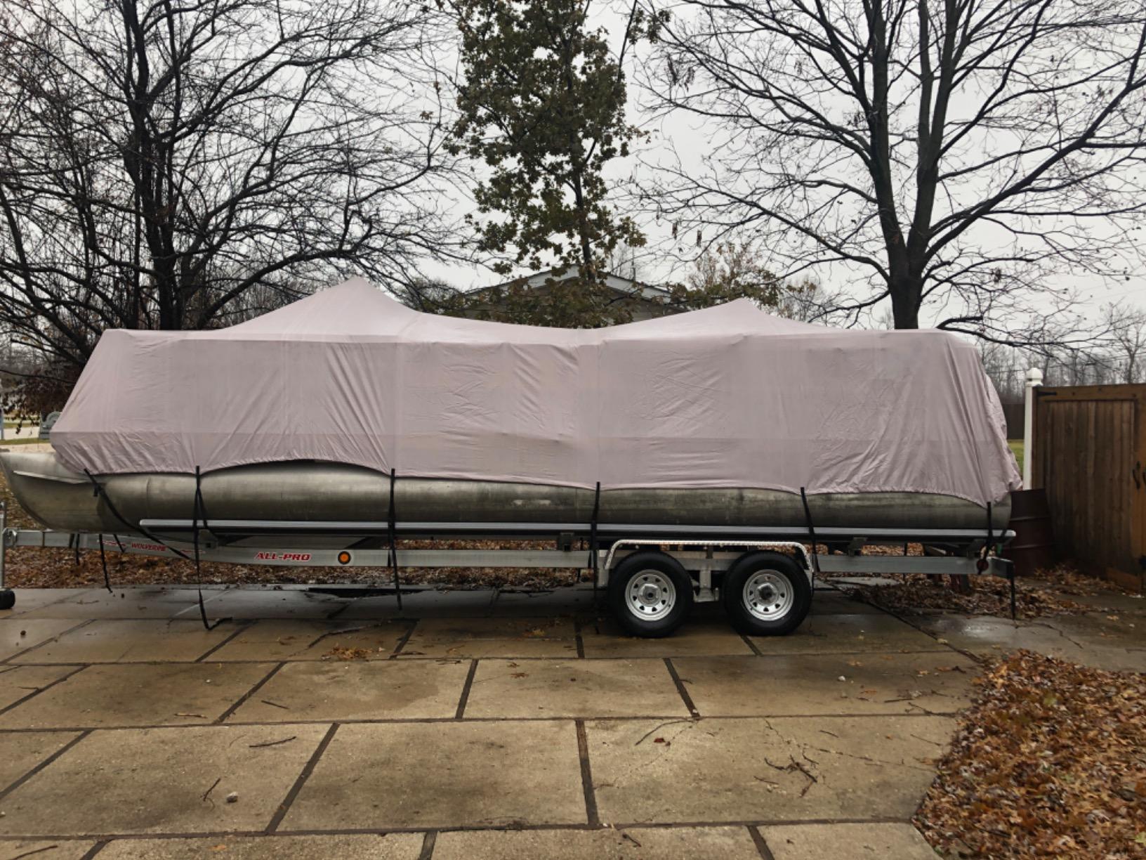 iCOVER Trailerable Pontoon Boat Cover, Fits 17 to 28ft Long & Beam Width up to 102in Pontoon Boat with Storage Bag customer photo 1