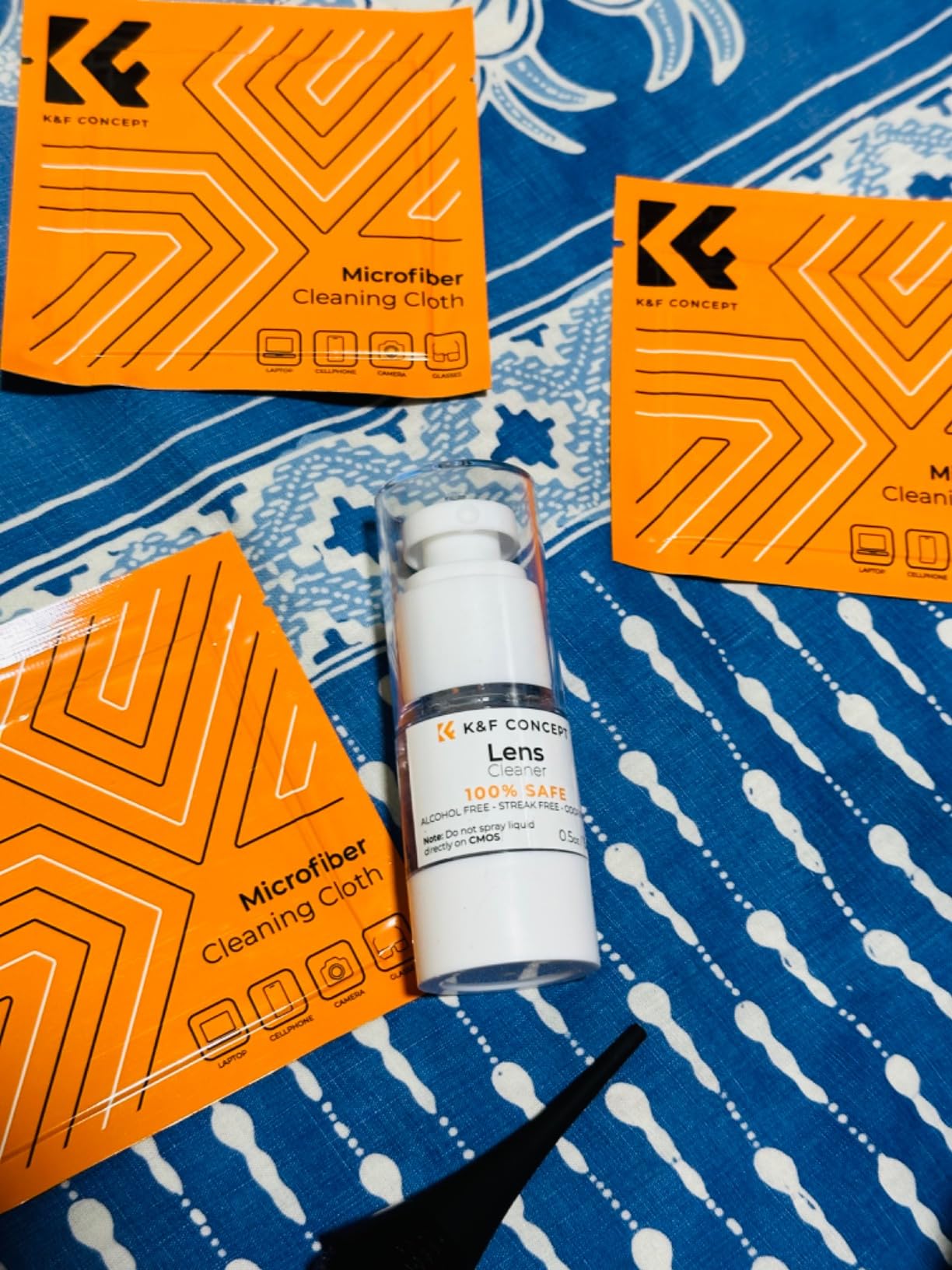 K&F CONCEPT 10-in-1 Camera Lens Cleaning Kit for DSLR Camera Lens Filter Cell Phones with Advanced Silicone Air Blower, Short & Long Nozzle, Cleaning Cloth, Cleaning Pen, 15ML Cleaner customer photo 2