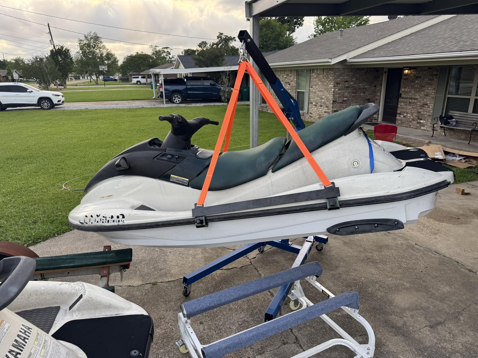 Watercraft Lift Sling 2800lbs Capacity, 43'' Never Break Jet Ski Lift Sling, Steel Bracket with Anti Slip Strip, Thickened Polyester Lifting Suitable, for Personal Watercraft, PWC, Jet Ski customer photo 1