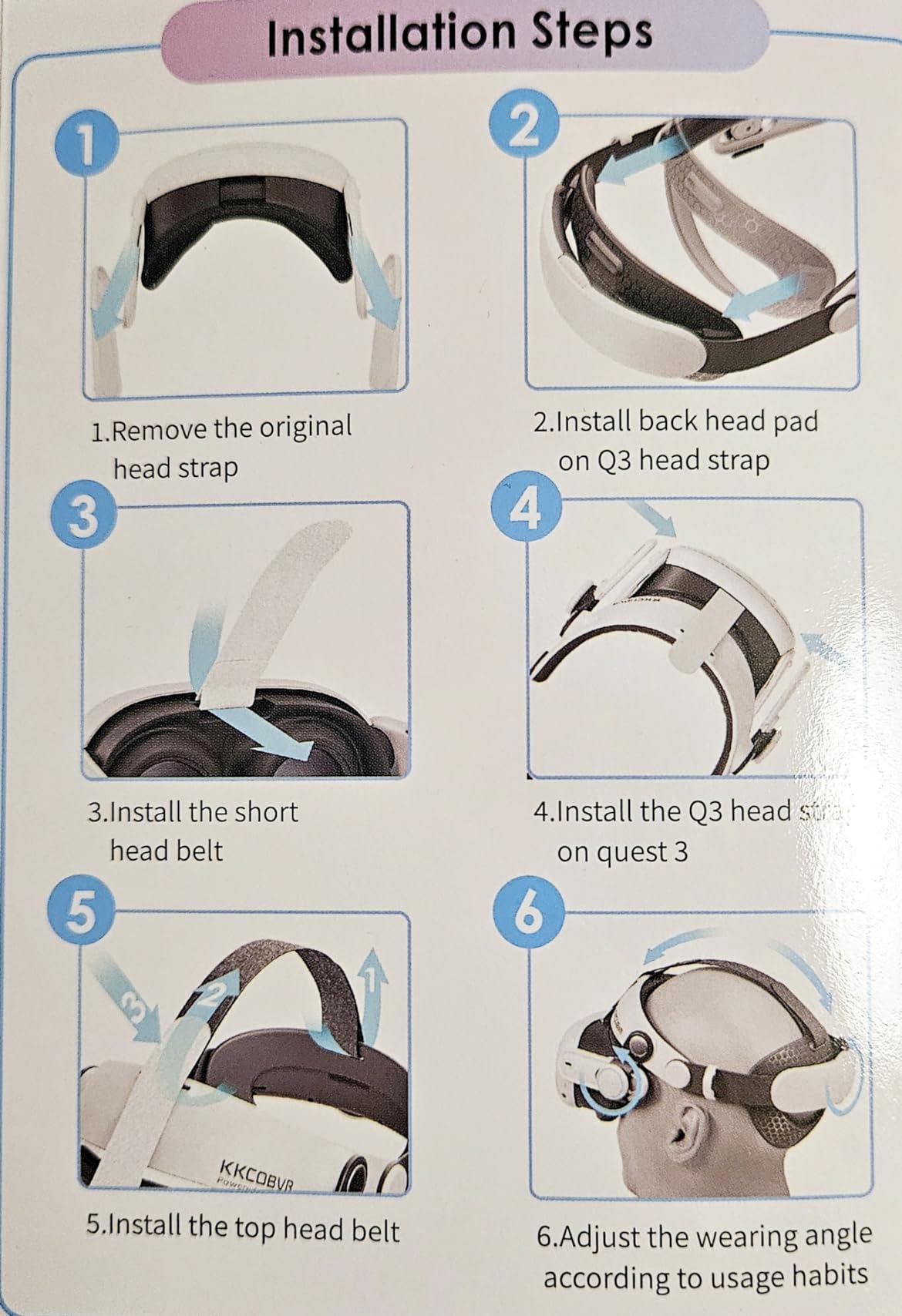 KKCOBVR Q3 Halo Strap Compatible with Meta Quest 3/Quest 3S Enhanced Comfort, Replacement Elite Head Strap Compatible with Oculus 3/3s by Adjusting The Side Knobs customer photo 2