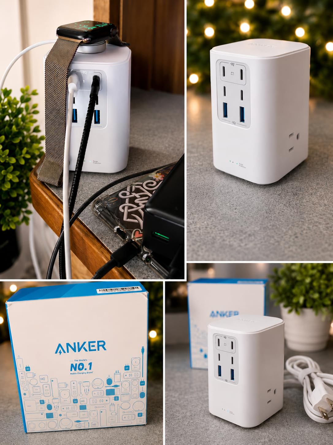 Anker Desktop Charger, 9-in-1 Power Strip with 300J Surge Protector, 100W | USB C Charger with 3 AC, 4 USB C, 2 USB A, 5ft Flat Plug Extension Cord with Multiple Devices, Home Office, Desk Accessories customer photo 1
