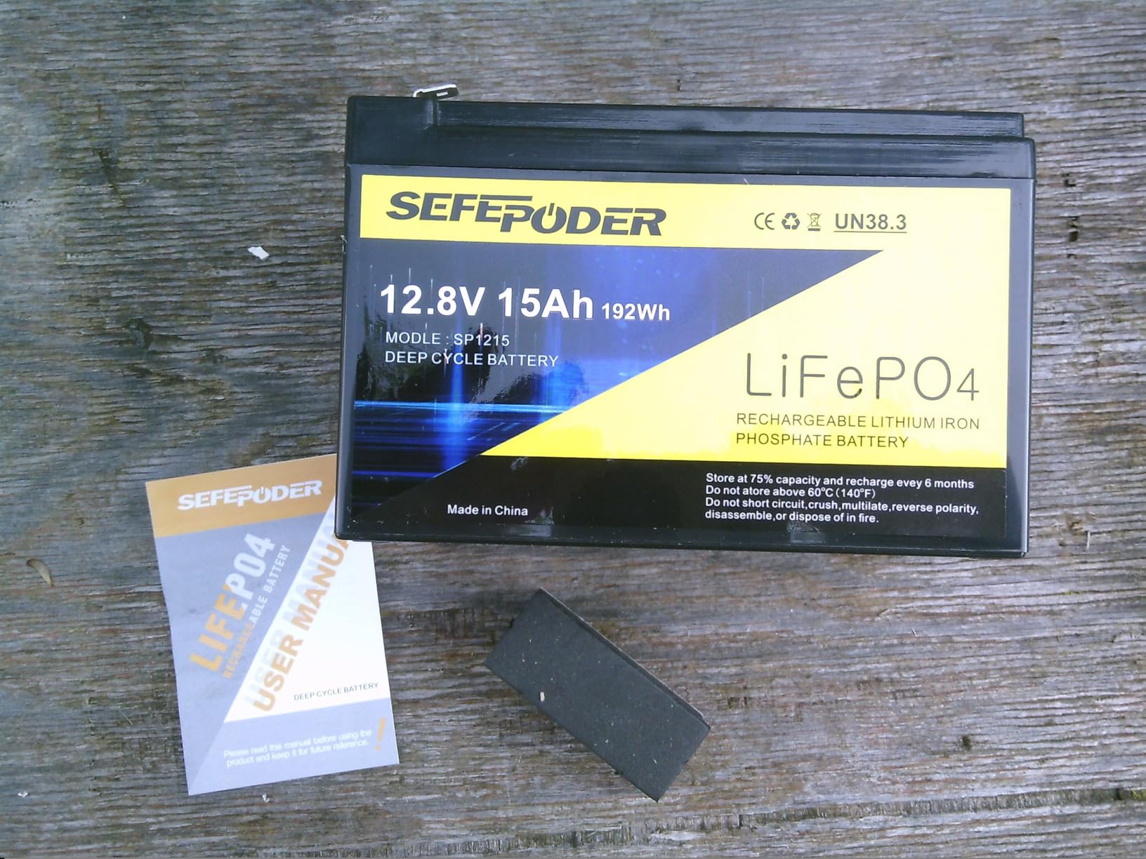 SEFEPODER 2 Pack 12V 15Ah LiFePO4 Deep Cycle Battery, 2000+ Cycles Rechargeable Battery for Scooter, Lighting, Power Wheels, Fish Finder and More with Built-in 16A BMS customer photo 2