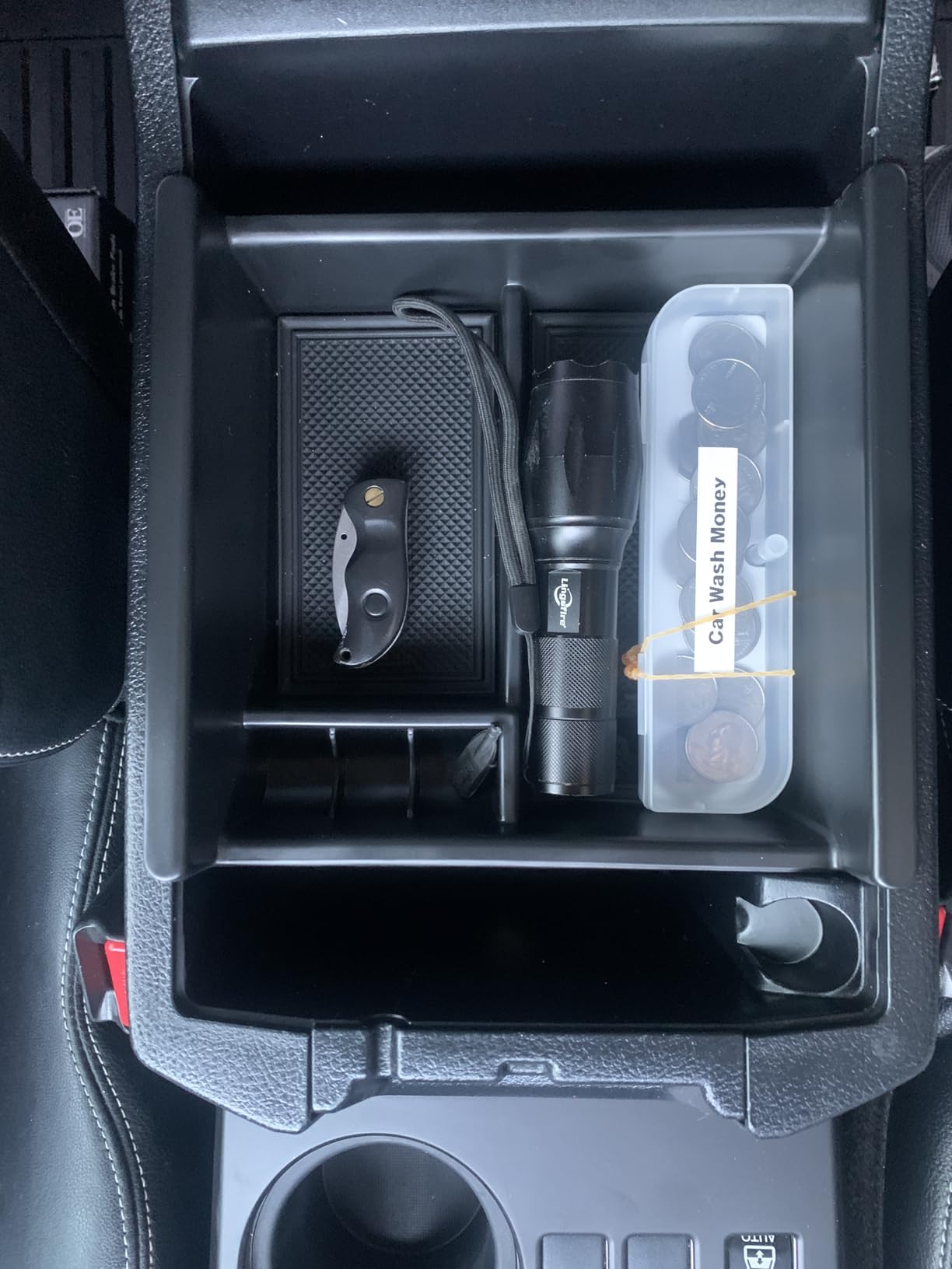 JKCOVER Center Console Full Organizer Tray Compatible with Toyota 4Runner 2010-2024 Accessories, Insert Armrest Box Secondary Storage ABS Black Materials customer photo 2