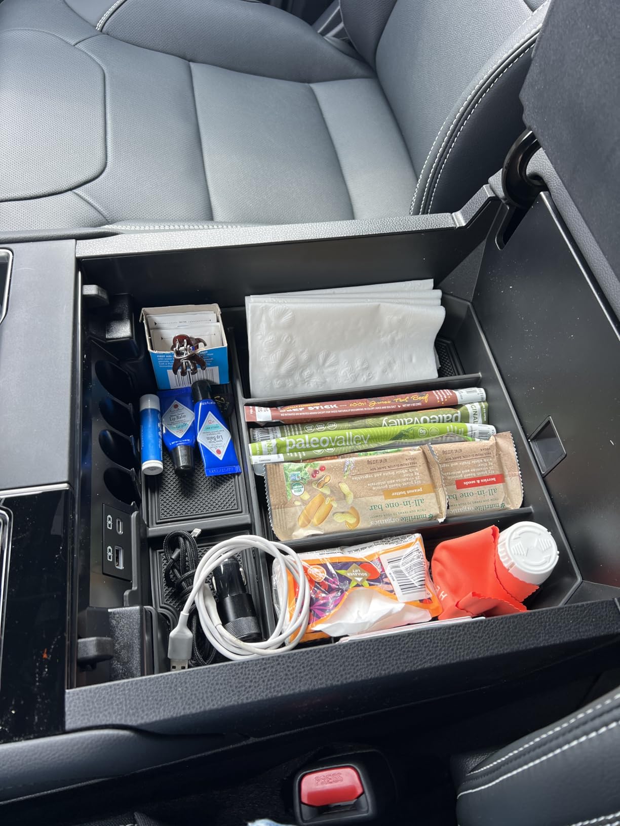 RUNROAD Center Console Organizer Tray Compatible with Toyota Tundra 2022 2023 2024 2025 2026 and Sequoia 2023-2026 Accessories, Insert Armrest Tray Secondary Storage Box Glove Compartment Organizer customer photo 1