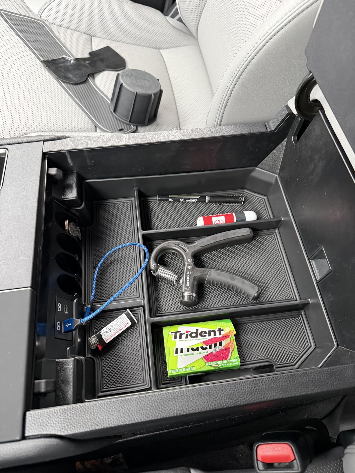 RUNROAD Center Console Organizer Tray Compatible with Toyota Tundra 2022 2023 2024 2025 2026 and Sequoia 2023-2026 Accessories, Insert Armrest Tray Secondary Storage Box Glove Compartment Organizer customer photo 2