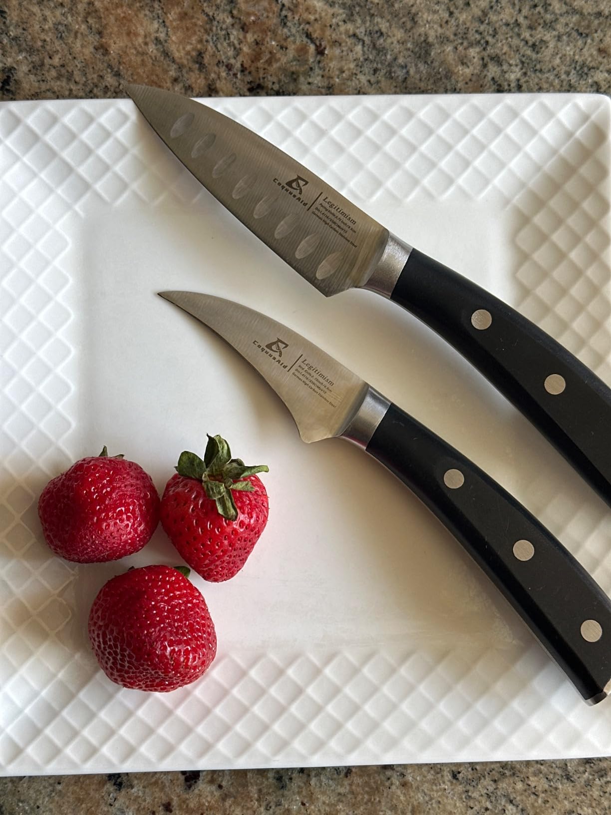CoquusAid Paring Knife Set, 2PCS Small Kitchen Knives, Black | 3.8