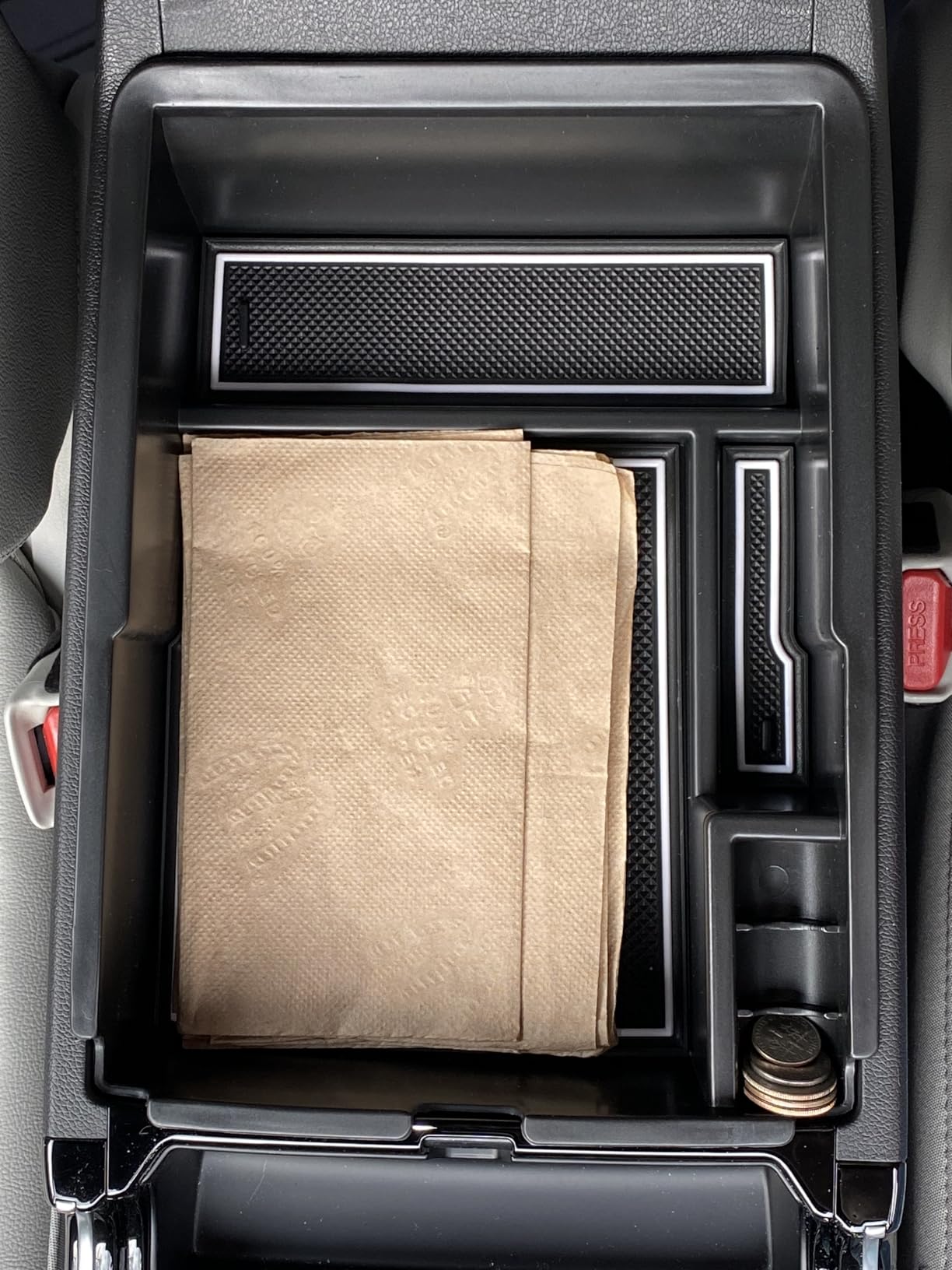 2024 2025 2026 Sorento Accessories Center Console Organizer for Kia Sorento (All Trims), Durable ABS Plastic&Anti-Slip Rubber Console Tray Insert 2026 2025 Sorento X-Line (White Mats) customer photo 1
