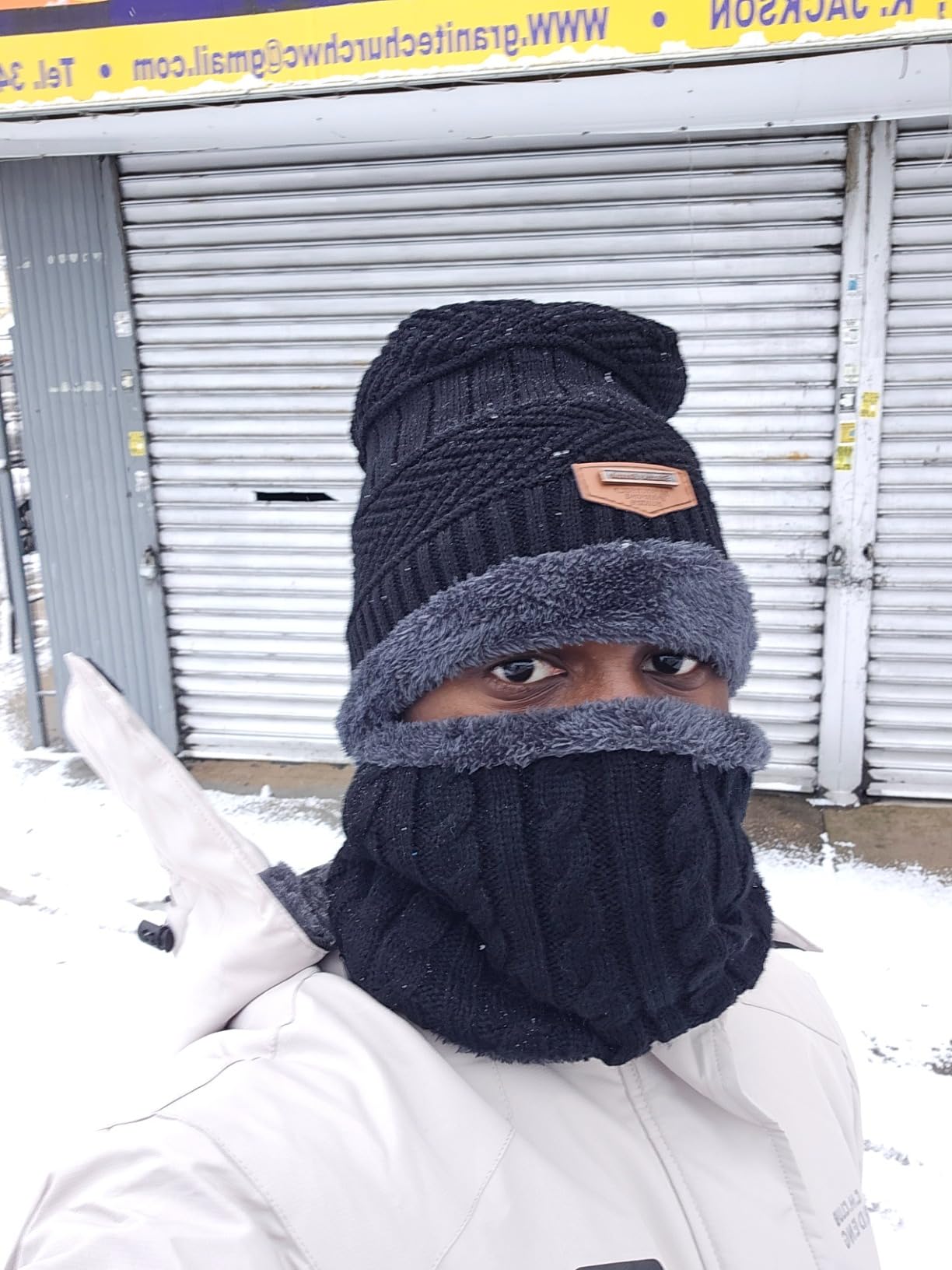 Men's Ski Jacket Winter Coat | Fleece Lining Warm Waterproof Raincoat with Detachable Hooded customer photo 2