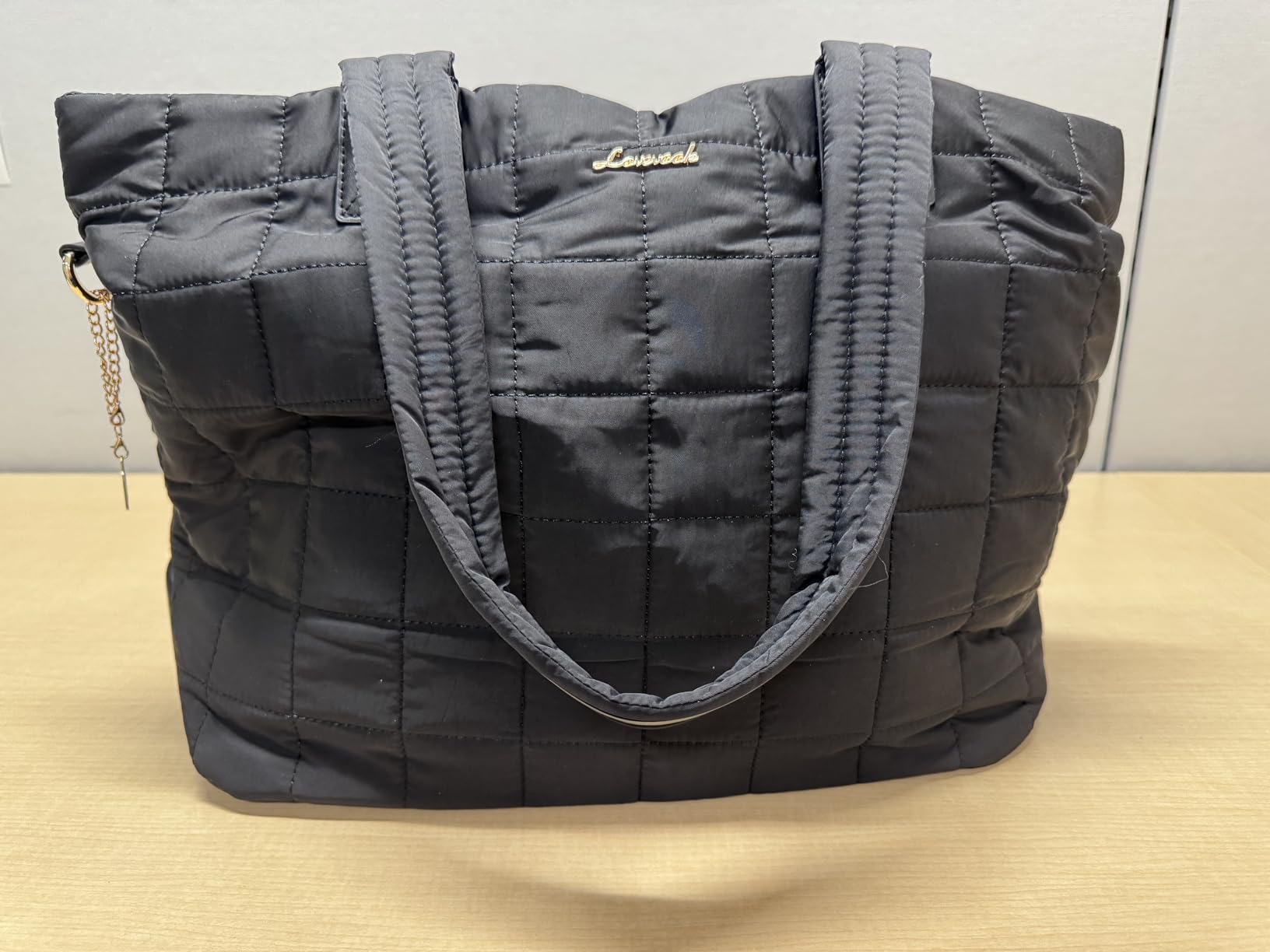LOVEVOOK Laptop Tote Bag for Women, 15.6 Inch Large Puffer Work Tote Computer Bags, Quilted Women's Shoulder Purse Bag with Zipper, Teacher Office Handbag for Travel College Business, Gifts, Black customer photo 1