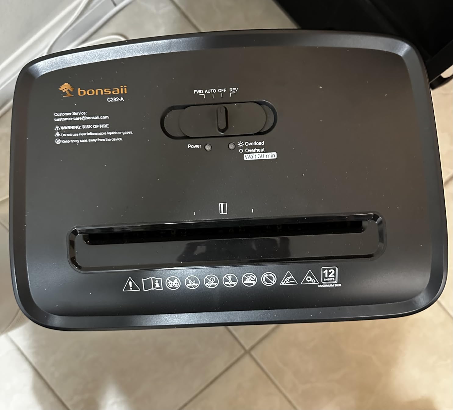 Bonsaii 12 Sheet Paper Shredder for Home Office, Heavy Duty Cross Cut Shredder with 5.5 Gal Pullout Bin, Home Shredder for CDs/Credit Card/Document/Mail, P-4 Security Level customer photo 2