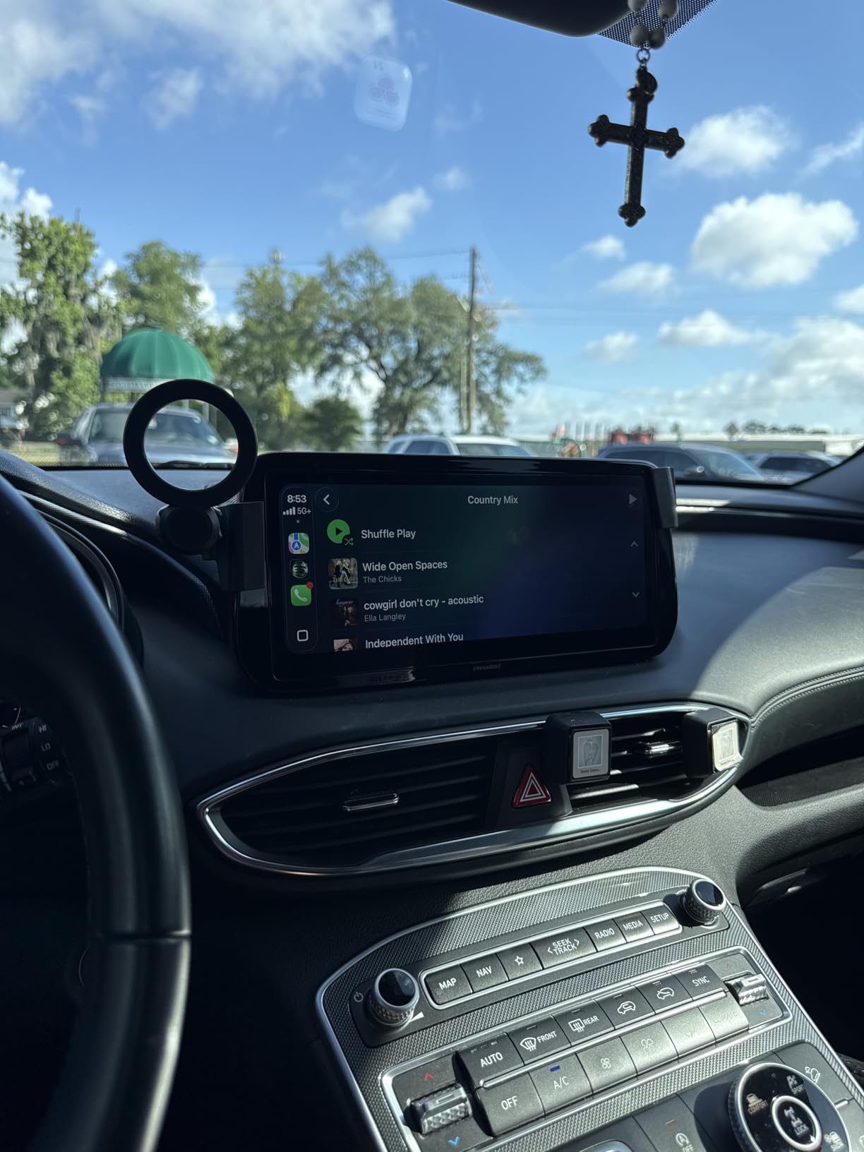 FICS Phone Holder for Hyundai Santa Fe 2024 2025 2026 (SE, SEL, XRT Trims) with 4.2-inch Cluster - Custom-Fit Mount for Seamless Display Integration, Interior Accessories for Navigation Use customer photo 1