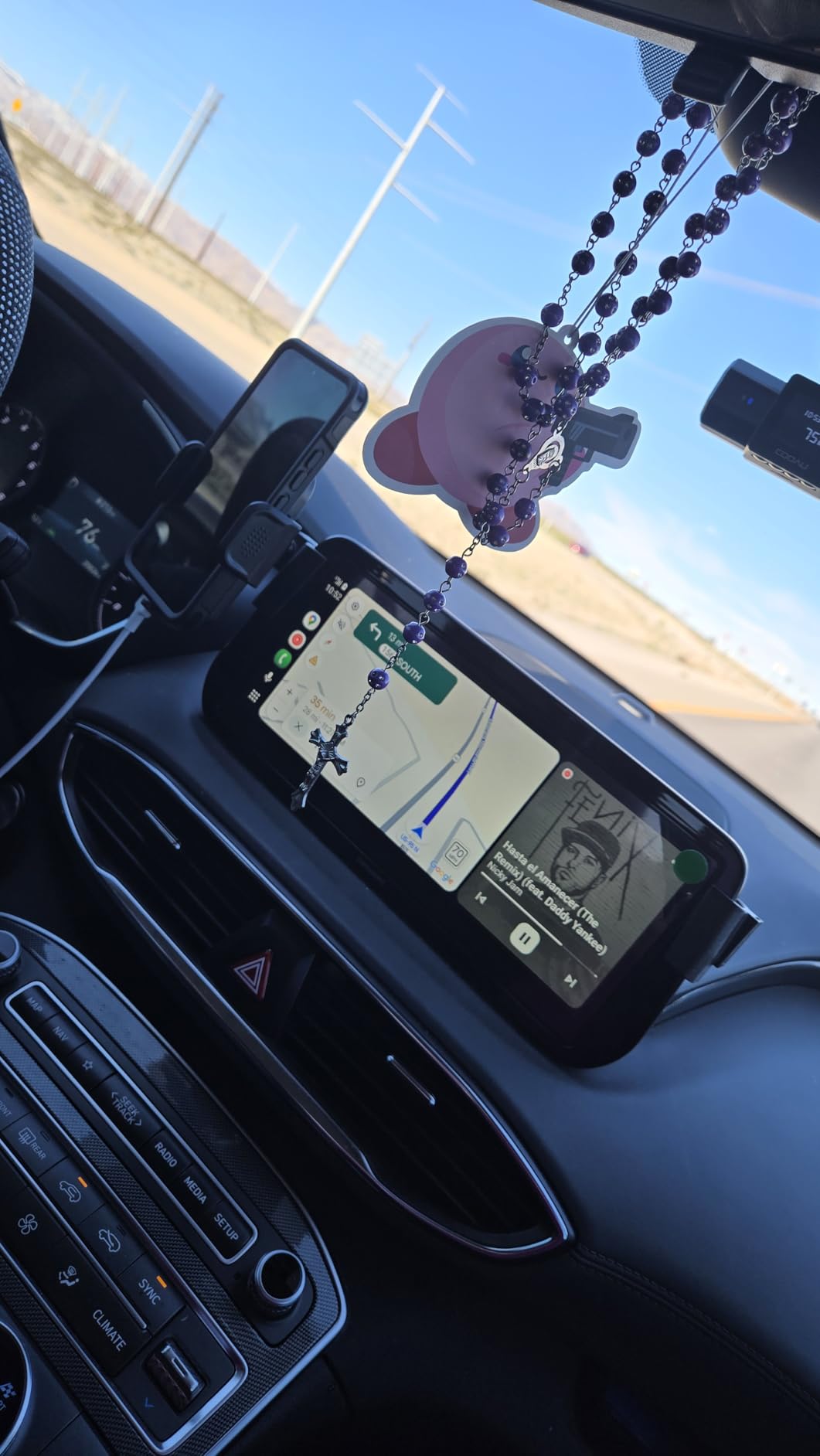 FICS Phone Holder for Hyundai Santa Fe 2024 2025 2026 (SE, SEL, XRT Trims) with 4.2-inch Cluster - Custom-Fit Mount for Seamless Display Integration, Interior Accessories for Navigation Use customer photo 2