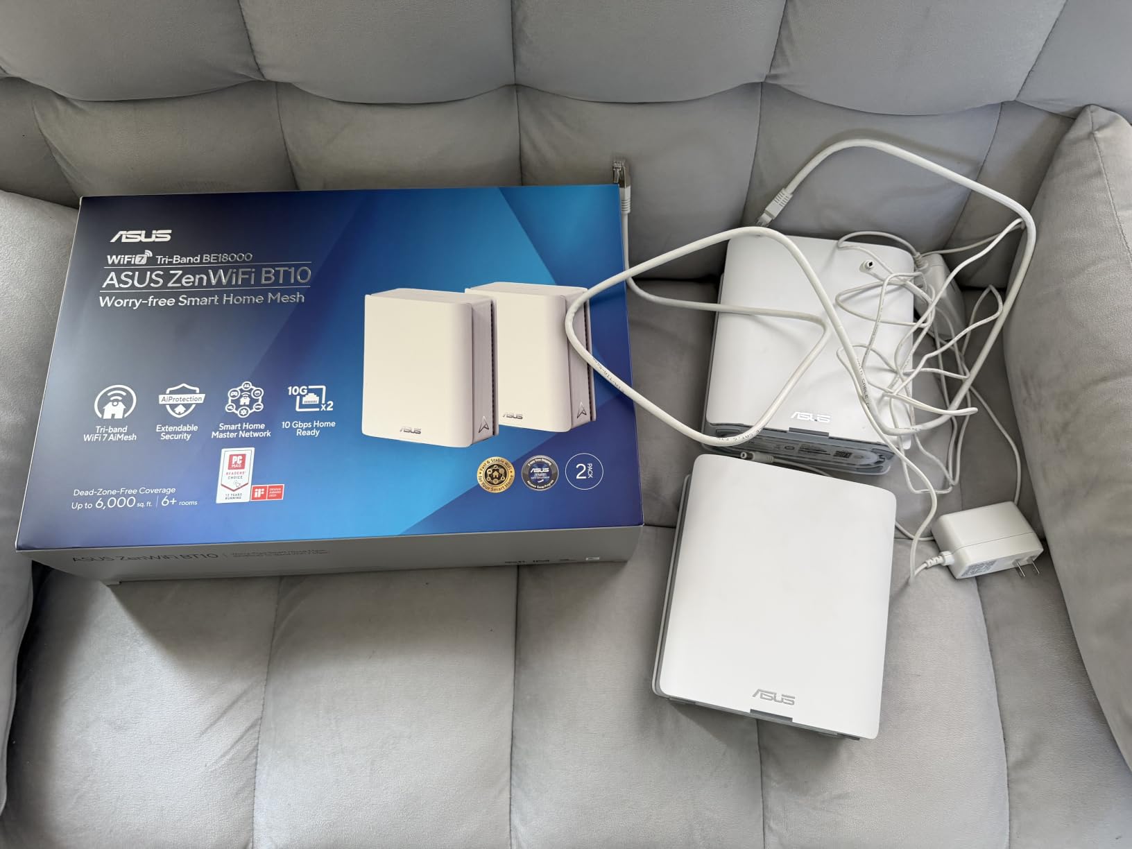 ASUS ZenWiFi BT10 WiFi 7 Mesh Router - Tri-Band, 6K sq ft, x2 10G (2 Pack) customer photo 2