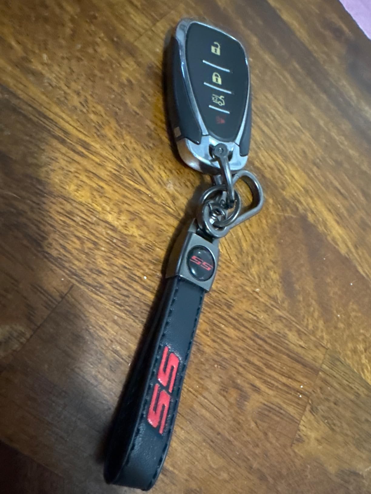 Tire Valve Stem Caps and Genuine Leather Car Keychain Keyring Compatible with Chevy Camaro RS Accessories customer photo 2
