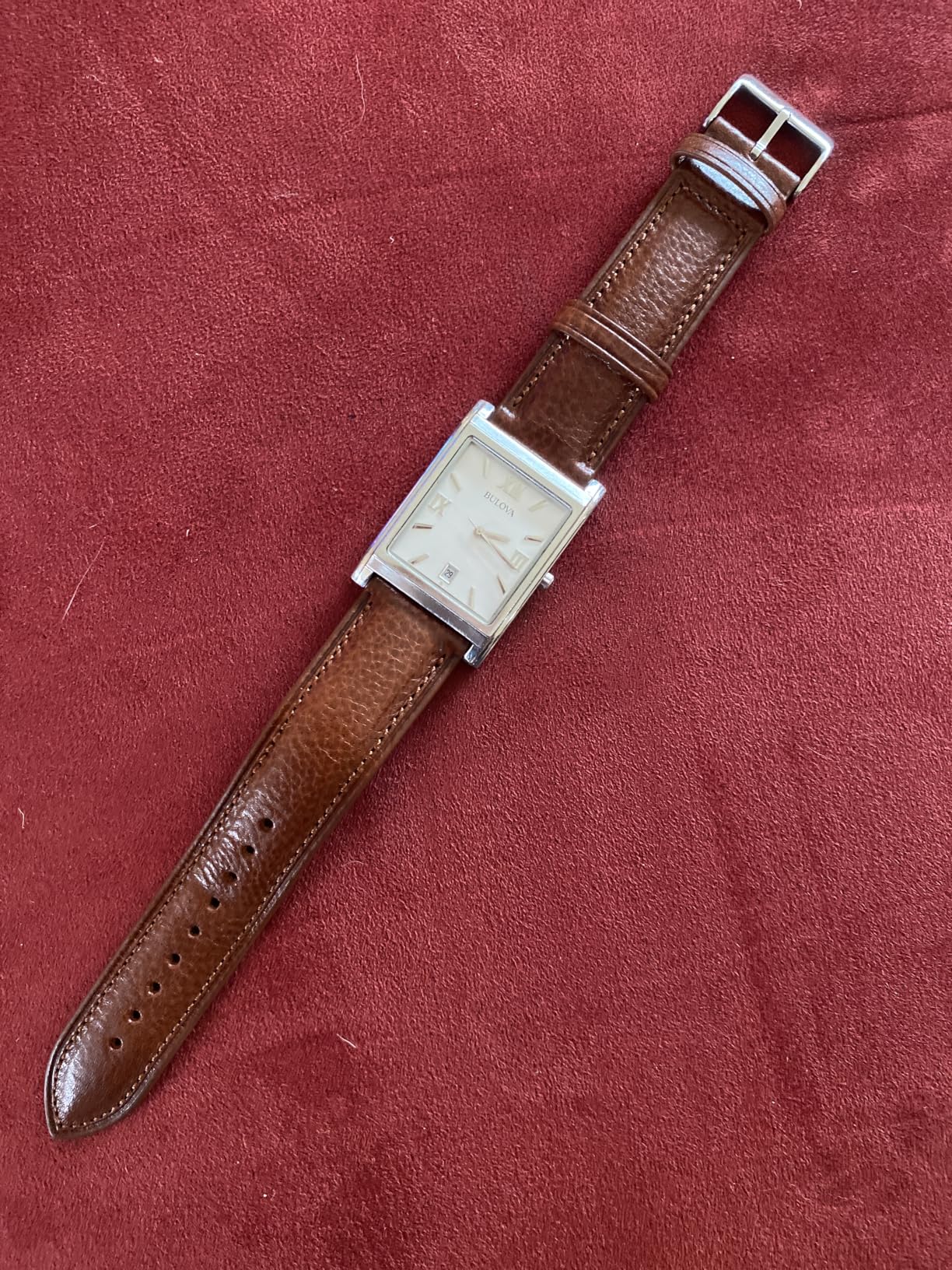 Getalia Italian leather Watch Band Tuscany Natural Vegetable-Tanned Full Grain Genuine Leather,18mm 19mm 20mm 21mm 22mm Quick Release Replacement Watch Straps for Men and Women Thick and Soft customer photo 1