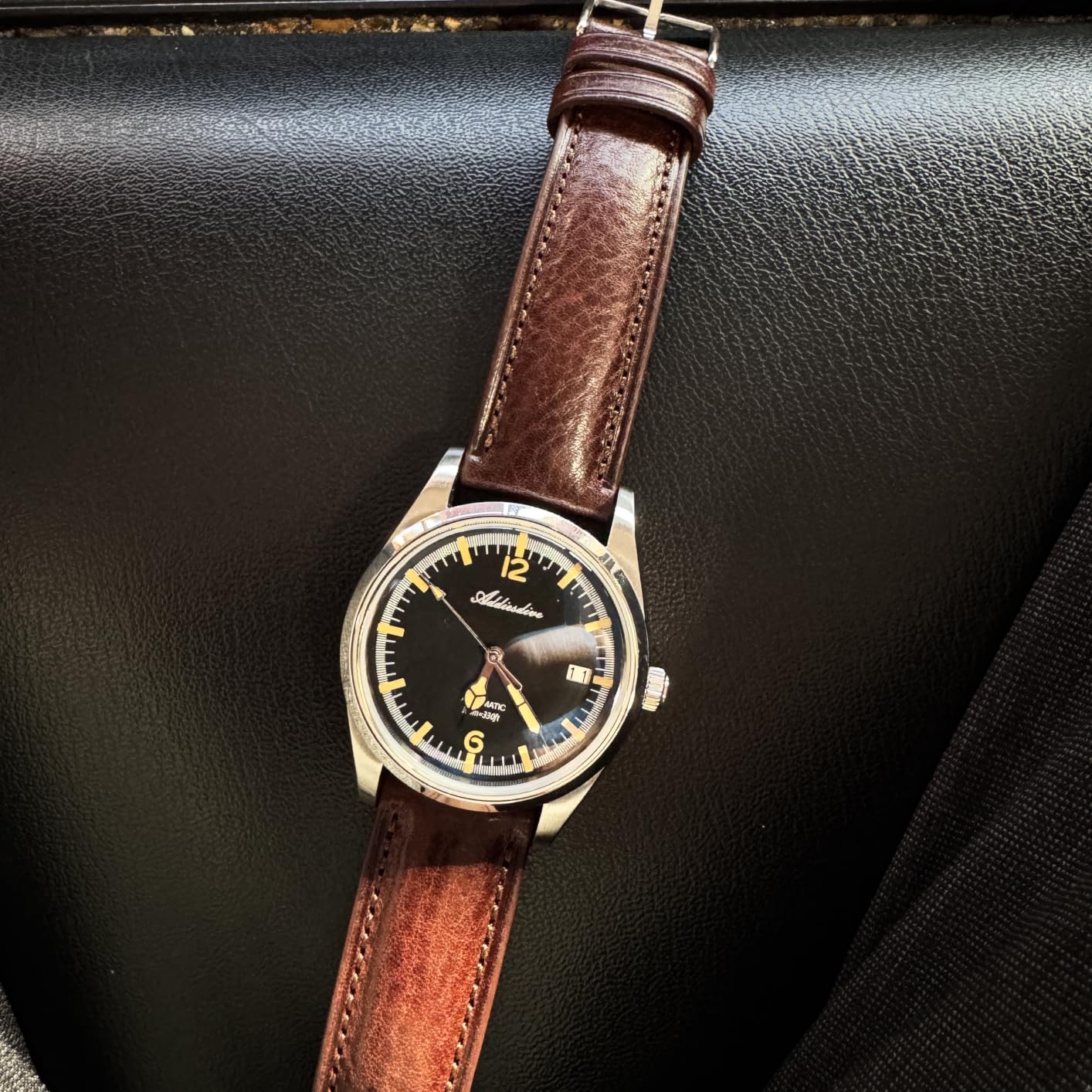 Getalia Italian leather Watch Band Tuscany Natural Vegetable-Tanned Full Grain Genuine Leather,18mm 19mm 20mm 21mm 22mm Quick Release Replacement Watch Straps for Men and Women Thick and Soft customer photo 2