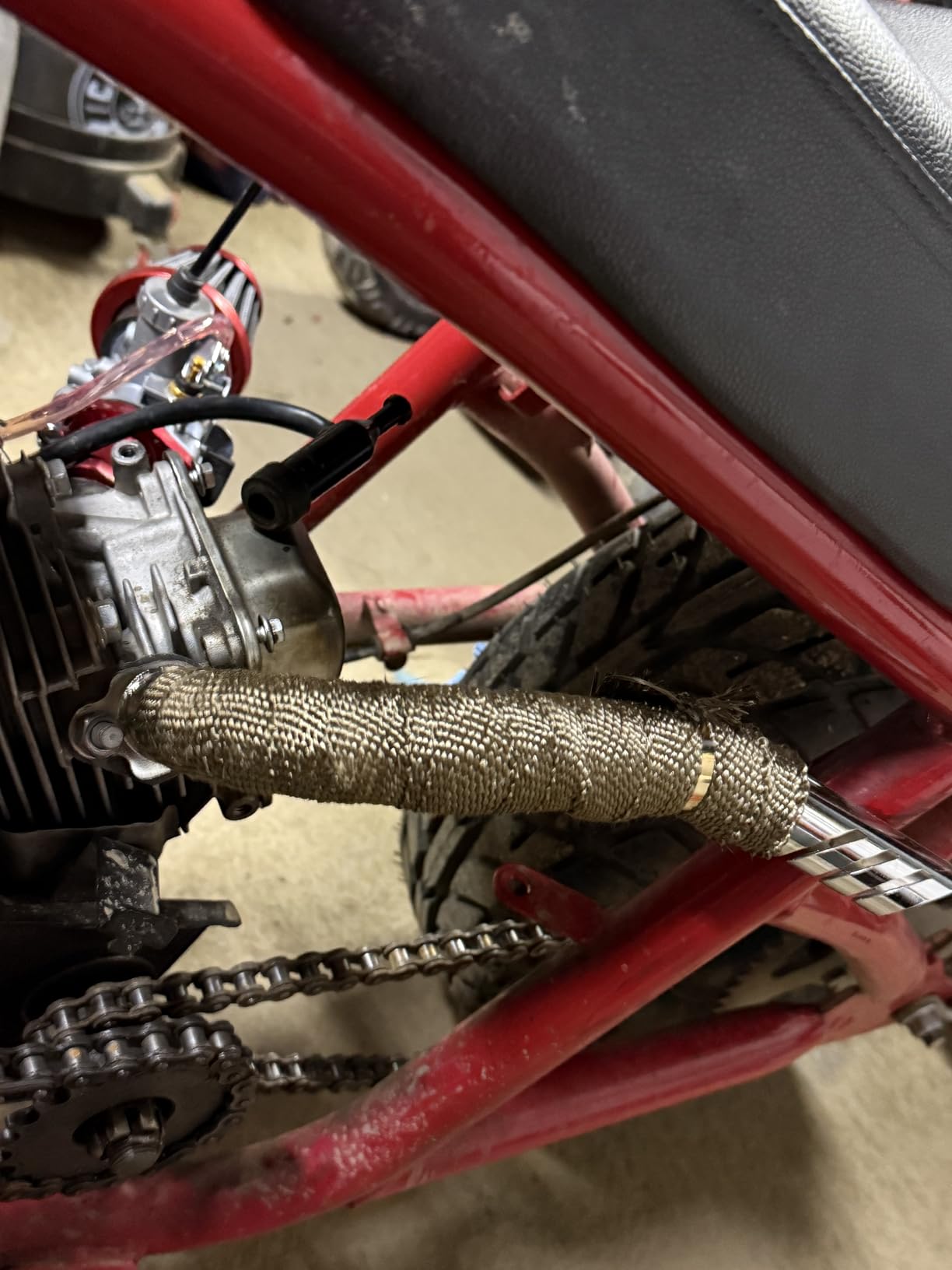 HIAORS Mini Bike Exhaust Pipe Header Kit Compatible with Predator 212cc 224cc 196cc Coleman CT200U BT200X CT200U-EX CT200-EXR B200R RB200 Baja Warrior MB200 MB165 KT196 6.5hp GX160 Clone Engine Go Kart Performance Parts customer photo 2
