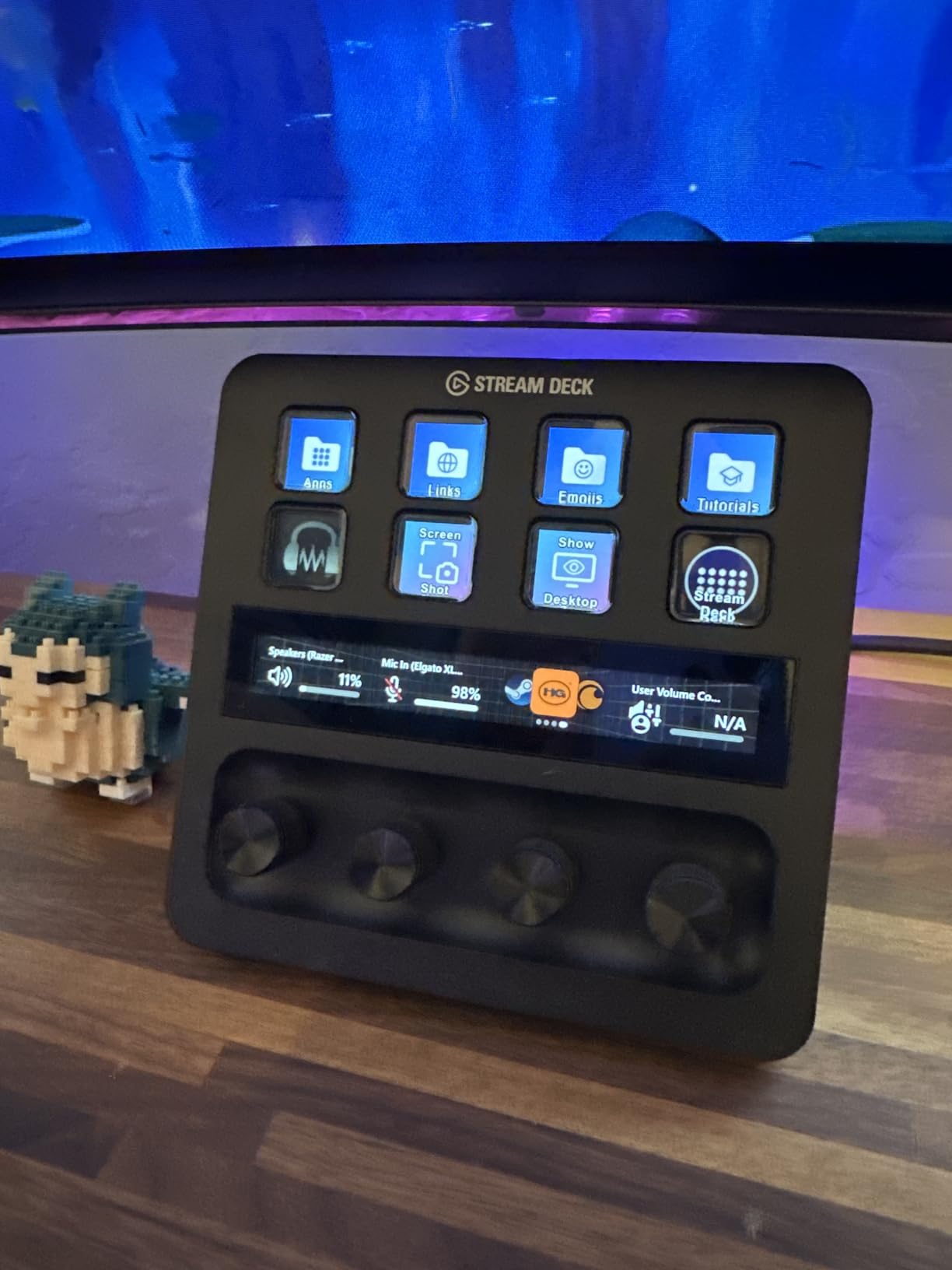 Elgato Stream Deck + XLR Audio Mixer, Rear Mic Interface | Built-in XLR-to-USB interface, 75dB gain, 48V phantom power, Tactile dials and touch strip, Works with any XLR mic customer photo 2