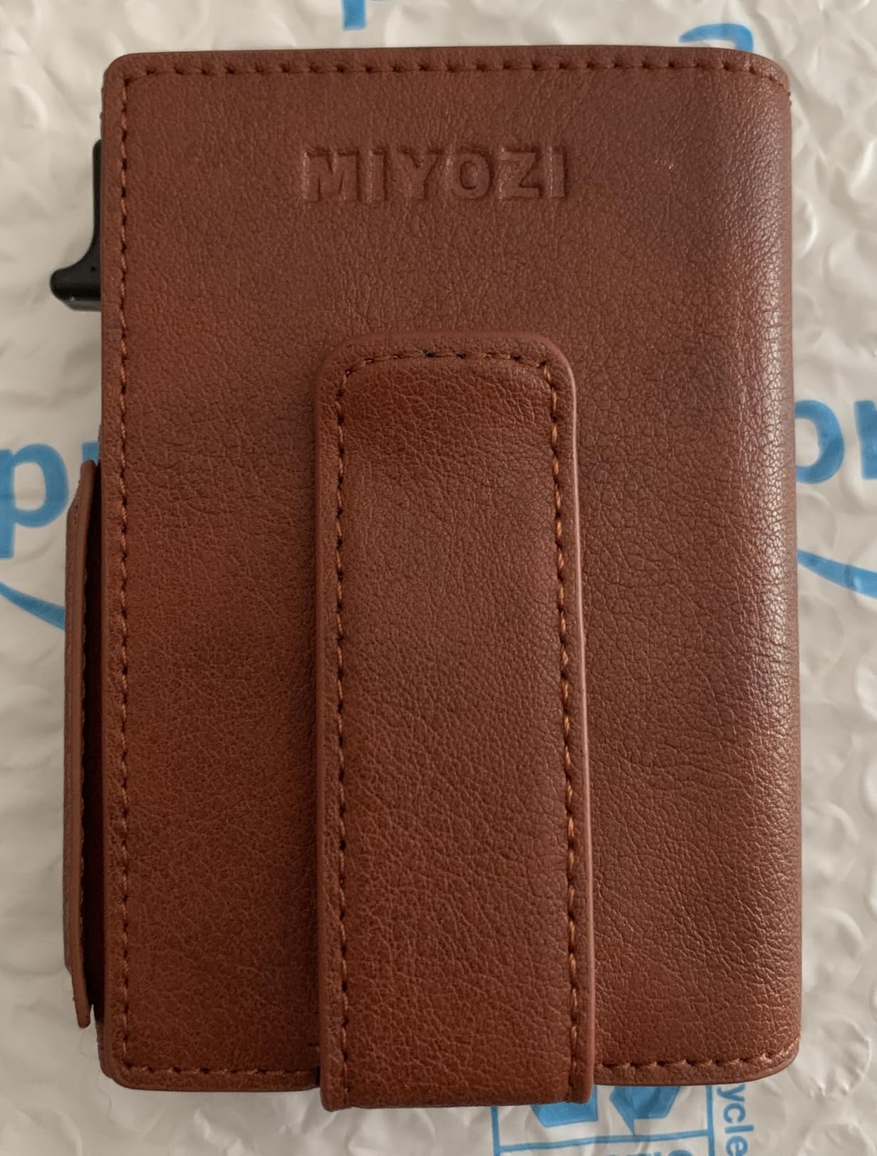 Wallet for Men, Magnetic Minimalist Slim Wallet with Pop Up Card Holder, 9 Cards RFID Blocking Metal Credit Card Case, Leather Wrapped Money Clip, ID Window & Small Item Slot, Gift Boxed customer photo 1
