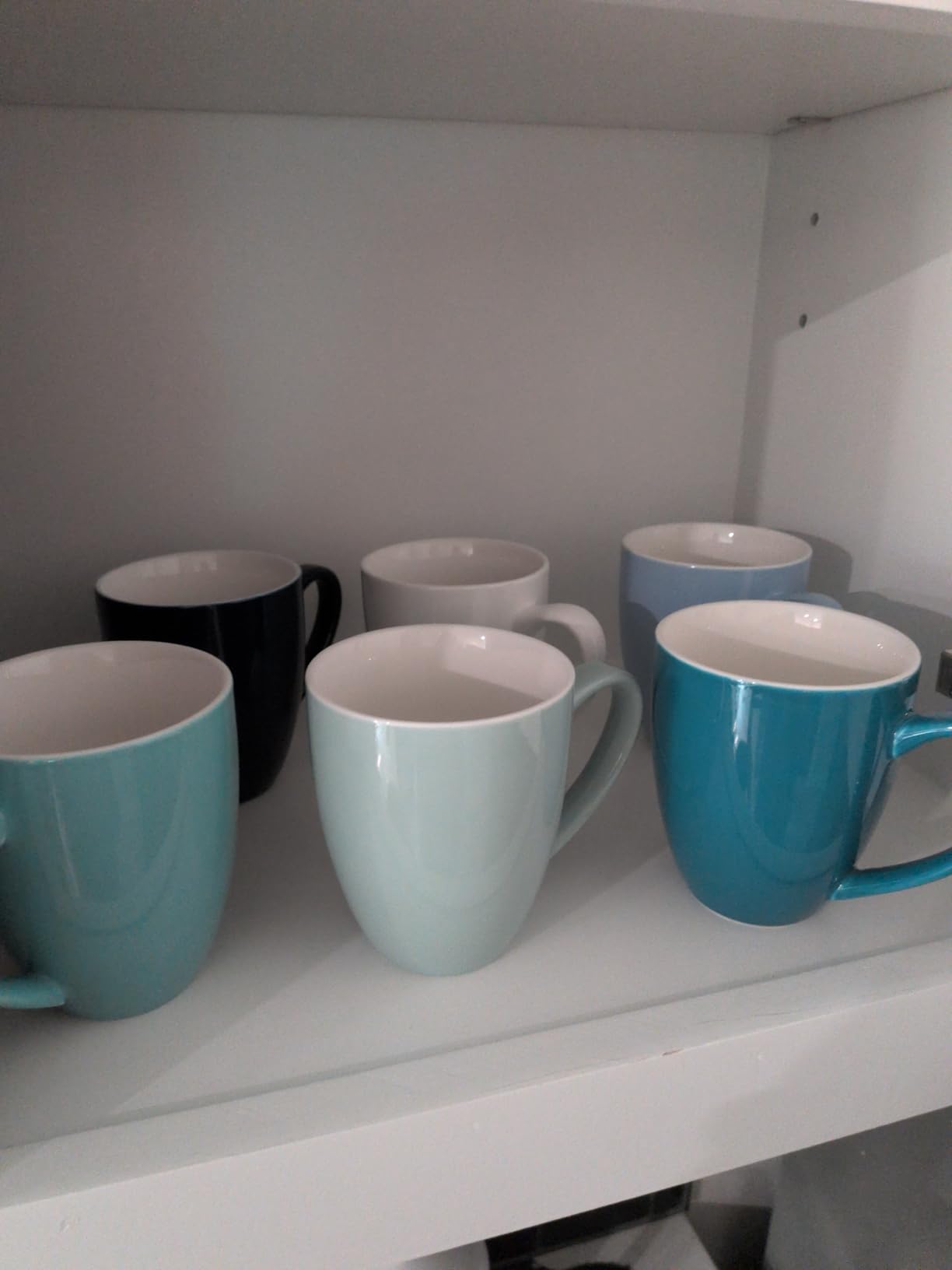 Porcelain Coffee Mugs Set of 6, 13 Ounce Coffee Cups with Handle, Ceramic Tea Mugs for Latte, Hot Tea, Cappuccino, Mocha, Cocoa, Blue Assorted Colors Mug Gift Set, Dishwasher and Microwave Safe customer photo 1