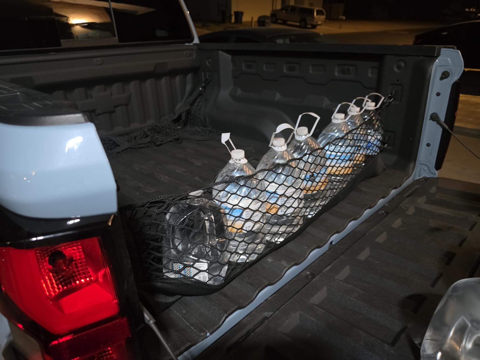 Muslogy Truck Bed Cargo Net Trunk Netting Compatible with Nissan Titan 2017-2025 Accessories, Pickup Cargo Organizer SUV Sedan Storage Net w/Heavy Duty Carabiners customer photo 2