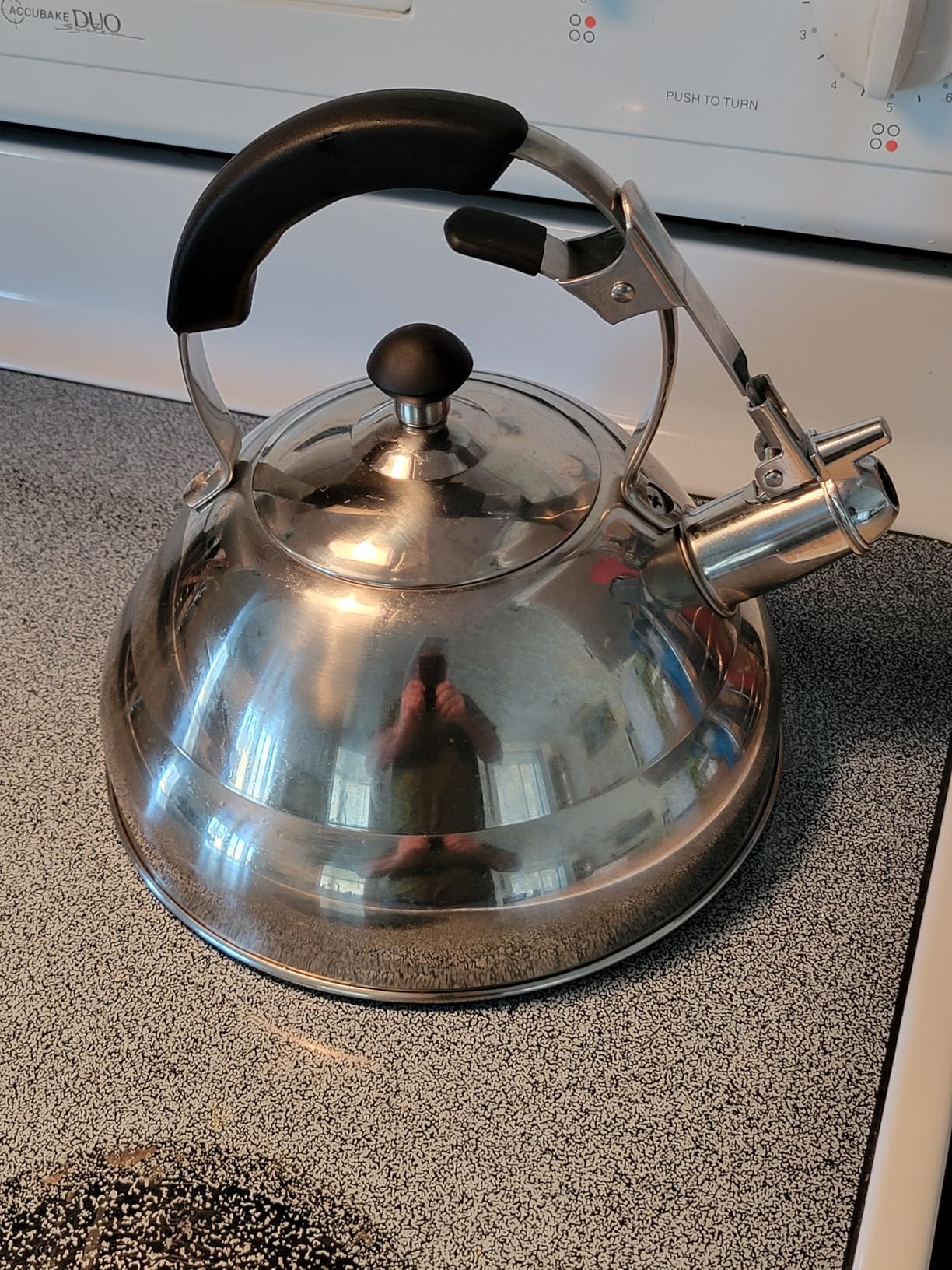 Mr. Coffee Armidale 2.5QT Whistling Tea Kettle, Large Brushed Stainless Steel Kettle for Stovetop, Durable Fast-Boil Tea Pot customer photo 1