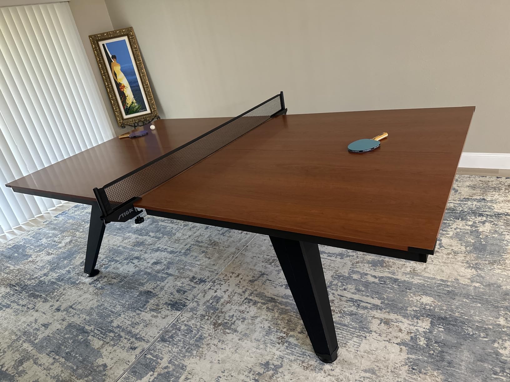 STIGA Ultra Indoor Table Tennis Table - 18mm Woodgrain Ping Pong Table with Steel Frame, Tournament Net & Post, Adjustable Leg Levelers, Modern Furniture-Style Design customer photo 1