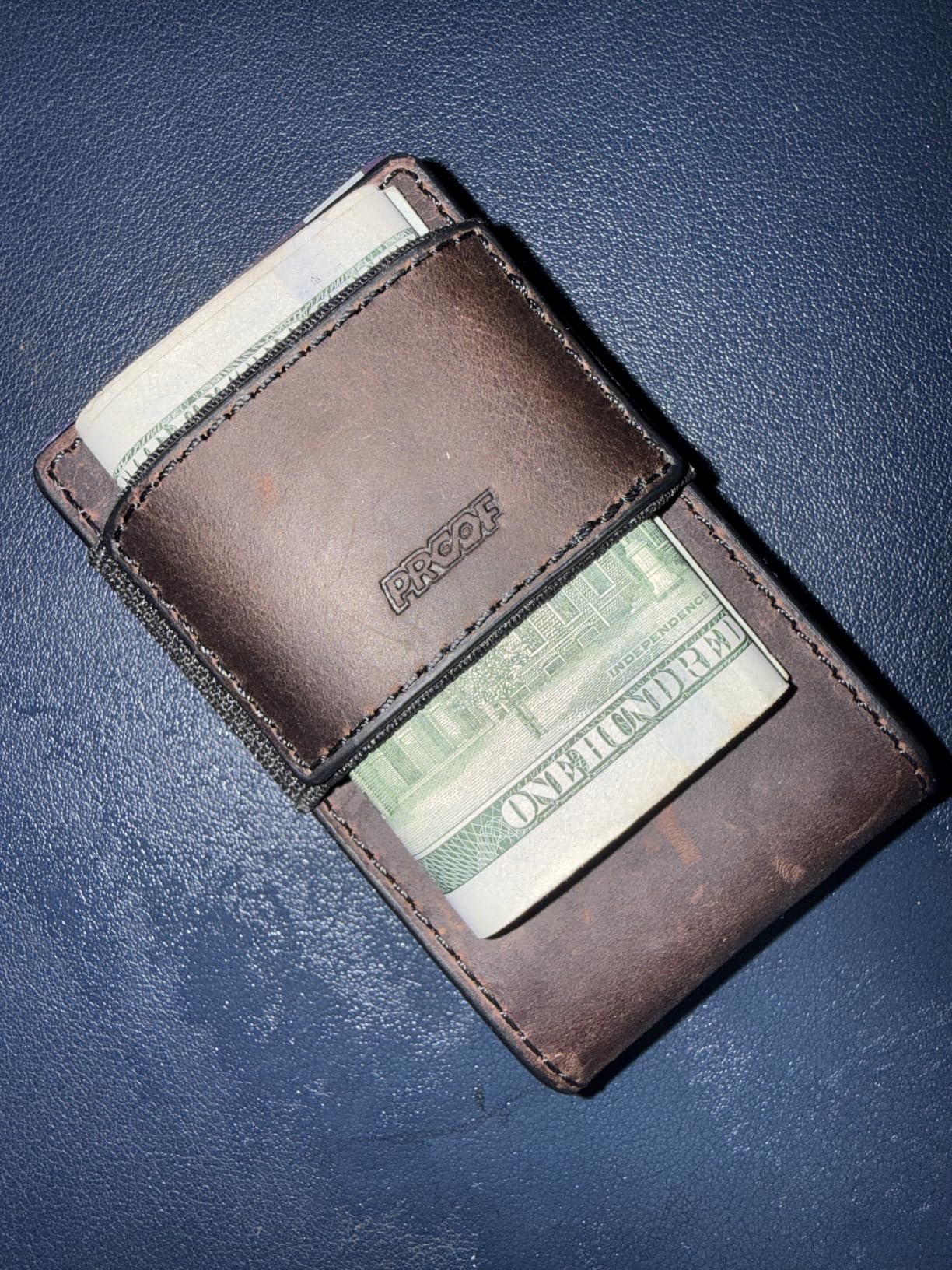 PROOF Wallet | Slim Minimalist Wallets for Men | Leather & Metal | RFID Wallet | Front/Back Pocket | Gift Box | Veteran Owned customer photo 1