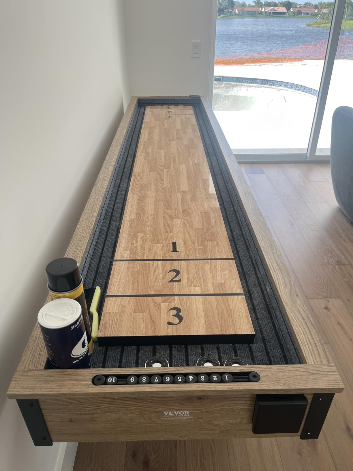 VEVOR 7ft 9ft 12ft Shuffleboard Table 2 in 1 Shuffleboard and Bowling Combo Set customer photo 2