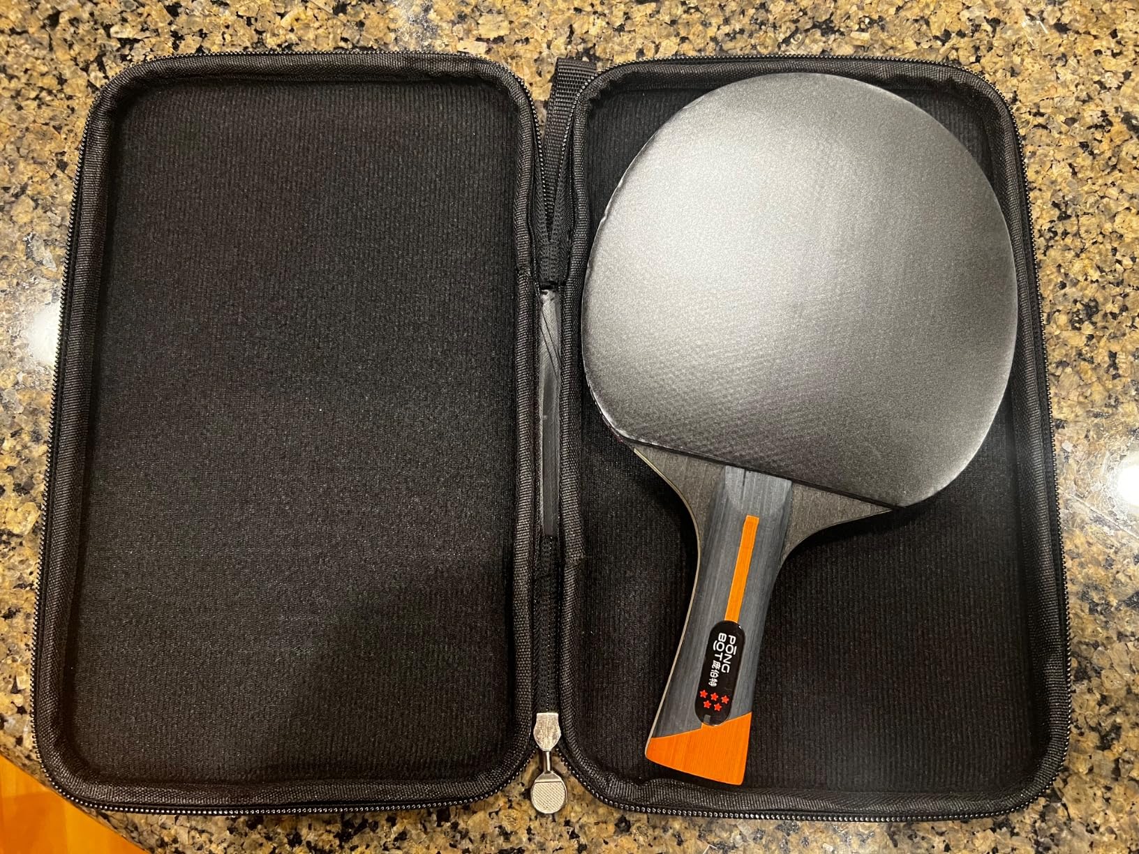 PONGBOT Five-Star Ping Pong Paddle, Professional Level Table Tennis Racket with Hard Case, Carbon Fiber, 7-Ply Blade, Premium Rubber, for Competitive Tournaments and Serious Players customer photo 1