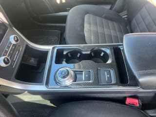 Kolya for 2019 2020 2021 2022 2023 2024 Ford Edge Accessories Center Console Gear Shift Panel Cover Water Cup Holder Trim Cover (Carbon Style) customer photo 2