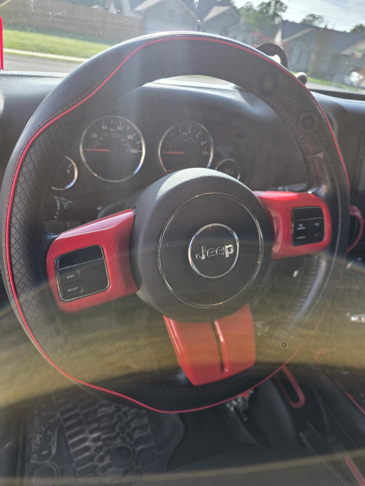 Ouzorp Car Steering Wheel Cover, Microfiber Leather Steering Wheel Covers with Anti-Slip Lining, Universal 14.5-15 inchs Black customer photo 2