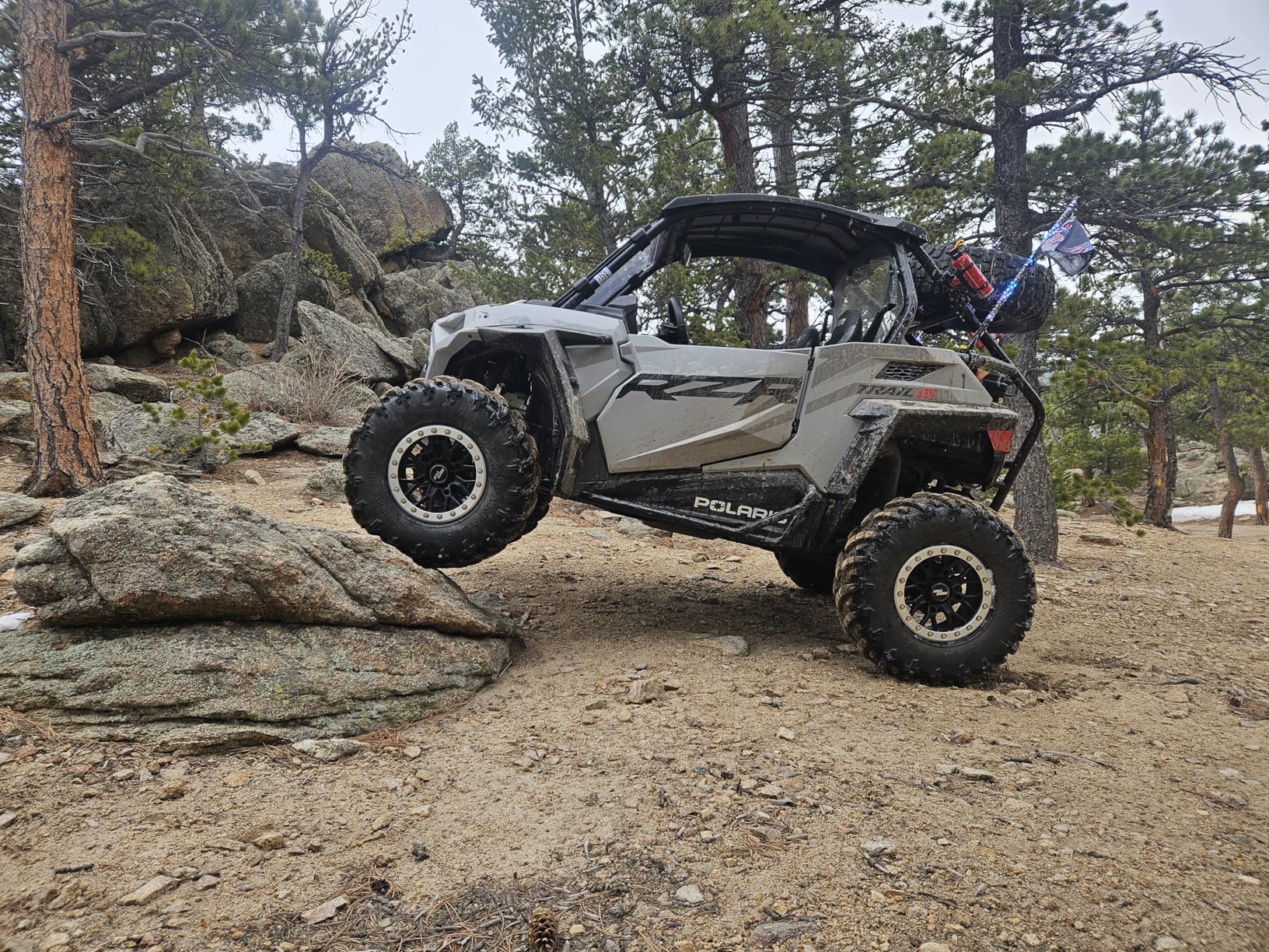 RockTrix RT104BL Beadlock 14in ATV Wheels Rims 14x7 Matte Black, 4x156 Bolt Pattern, 4+3 offset, Compatible with Polaris Sportsman RZR Ranger 4/156, Set of 4 customer photo 1