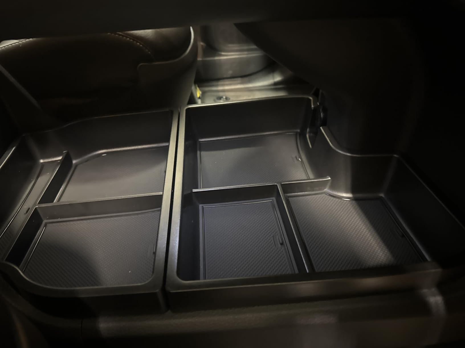 smabee 2PCS Center Console Organizer Lower Tray for Toyota Sienna 2021-2026 Accessories, ABS Lower Center Console Tray Interior Storage Box Interior Black customer photo 2