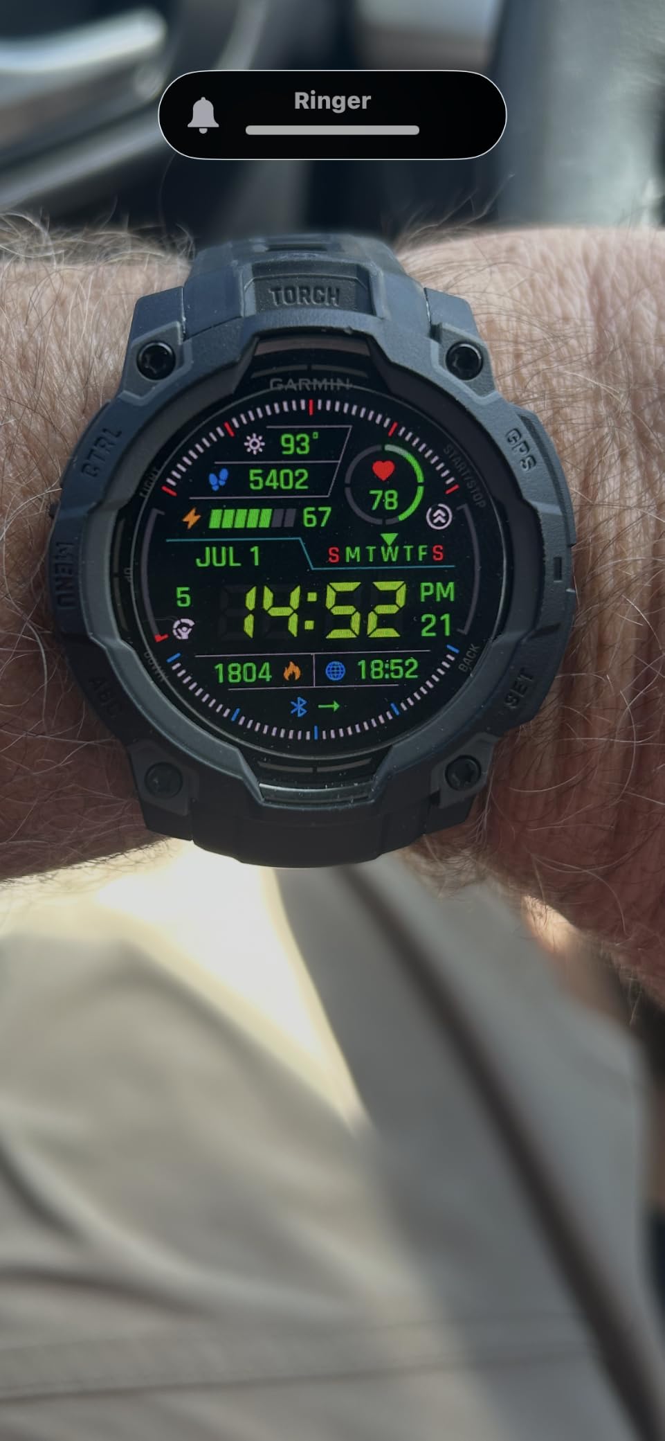 Garmin Instinct 3 45mm, AMOLED Display, Rugged Outdoor GPS Smartwatch, Metal-Reinforced Bezel, Built-in Flashlight, Up to 18 Days of Battery Life, Black | 45mm Amoled 1.2 Display, Metal-Reinforced Bezel, Built-in Flashlight, Up to 18 Days Battery, Multi-Band GPS, 10 Atm customer photo 1