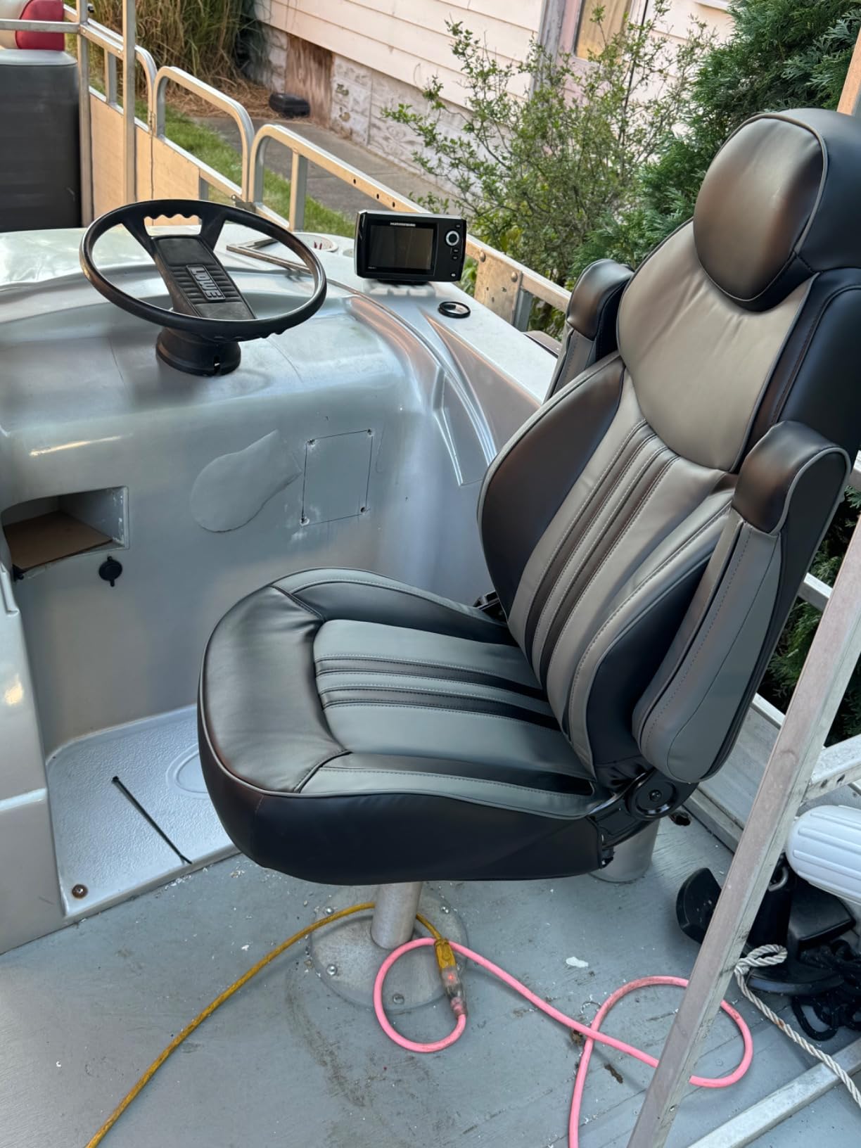 Leader Accessories High Back Luxury Reclining Pontoon Captains Chair Bucket Boat Seat Yacht Seat with Armrests customer photo 1