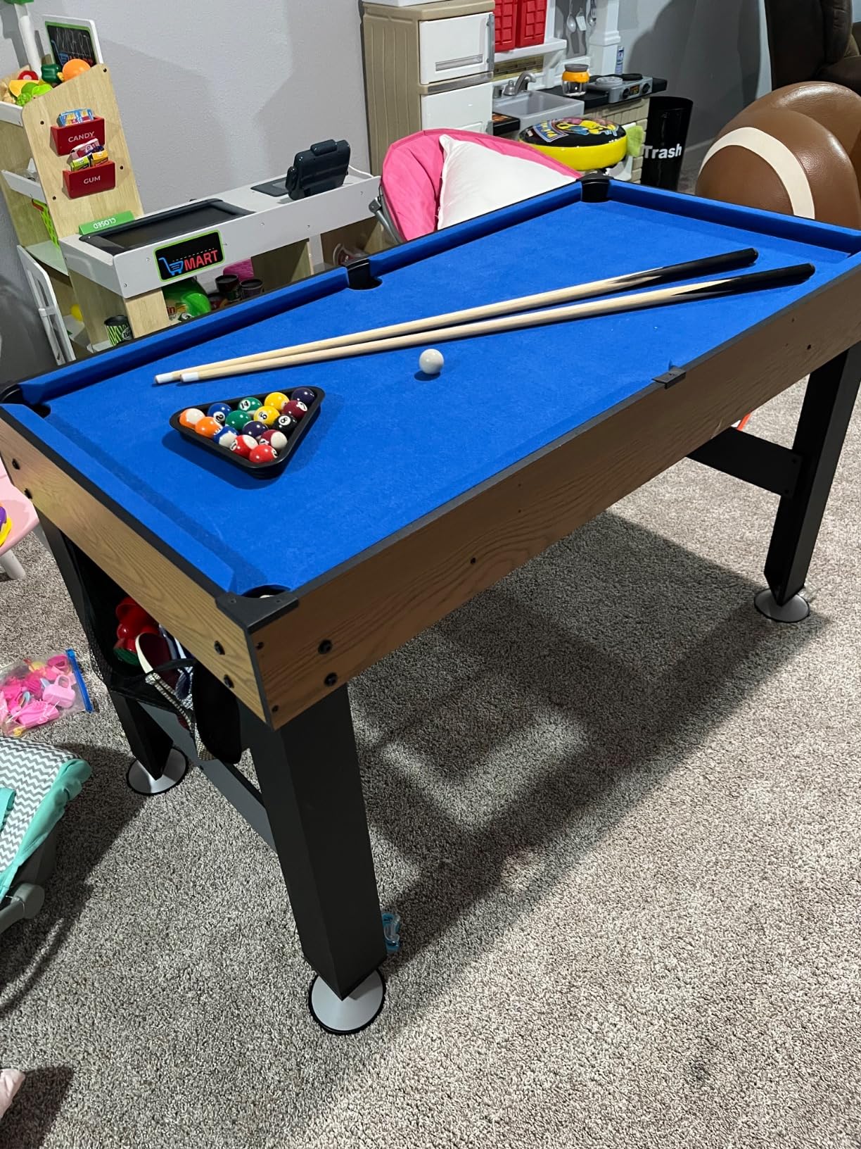 RAYKEEP 54inch 4-in-1 Multi Game Table Set for Home, Game Room | Combination Game Table w/Billiards, Hockey, Foosball, and Table Tennis, Combo Game Table for Kids, Adults customer photo 2