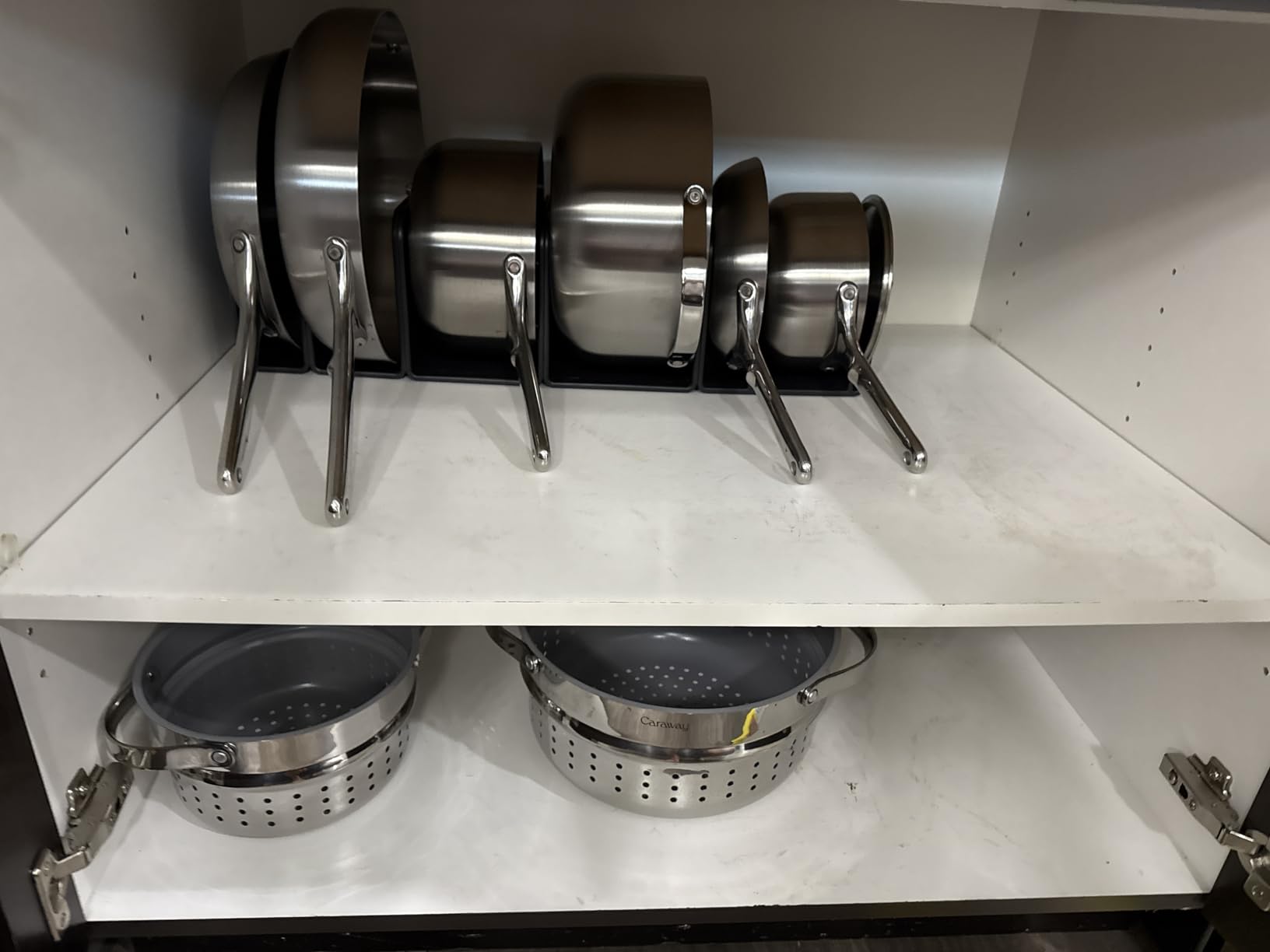 Caraway 16-Piece Stainless Steel Deluxe Cookware Set | 5-Ply Stainless Steel Pots, Frying Pans, Lids and Kitchen Storage, Non-Toxic, PTFE and PFOA Free customer photo 1