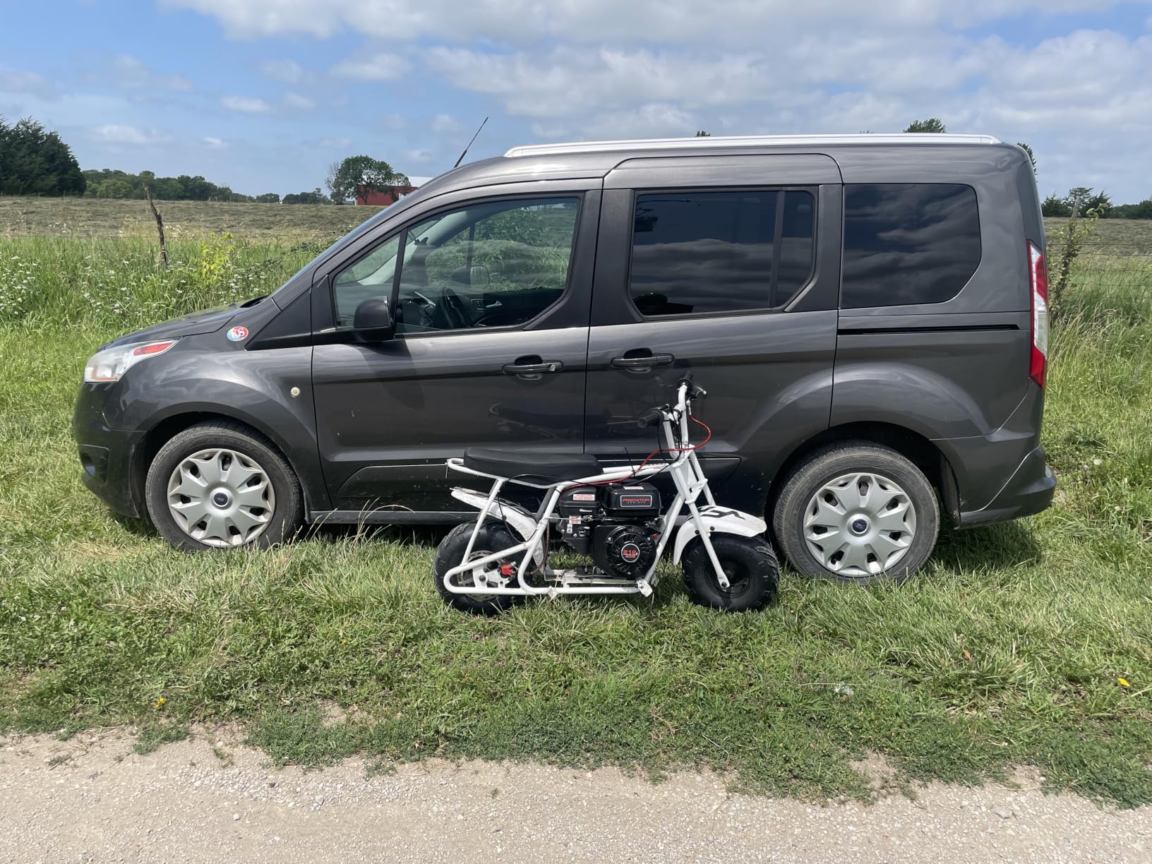FRP GMB100 Mini Bike Rolling Frame Kit, Universal Engine Mount Plate, Hydraulic Disc Brake, Tires & Wheels, Front Fork, Seat & Handlebars, 220 lb Capacity, Engine Not Included, Black customer photo 1